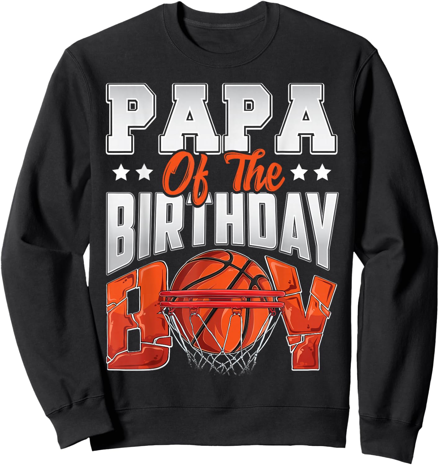 Papa basketball birthday Boy Family Baller b-day Party Sweatshirt - Sweatshirt | Black