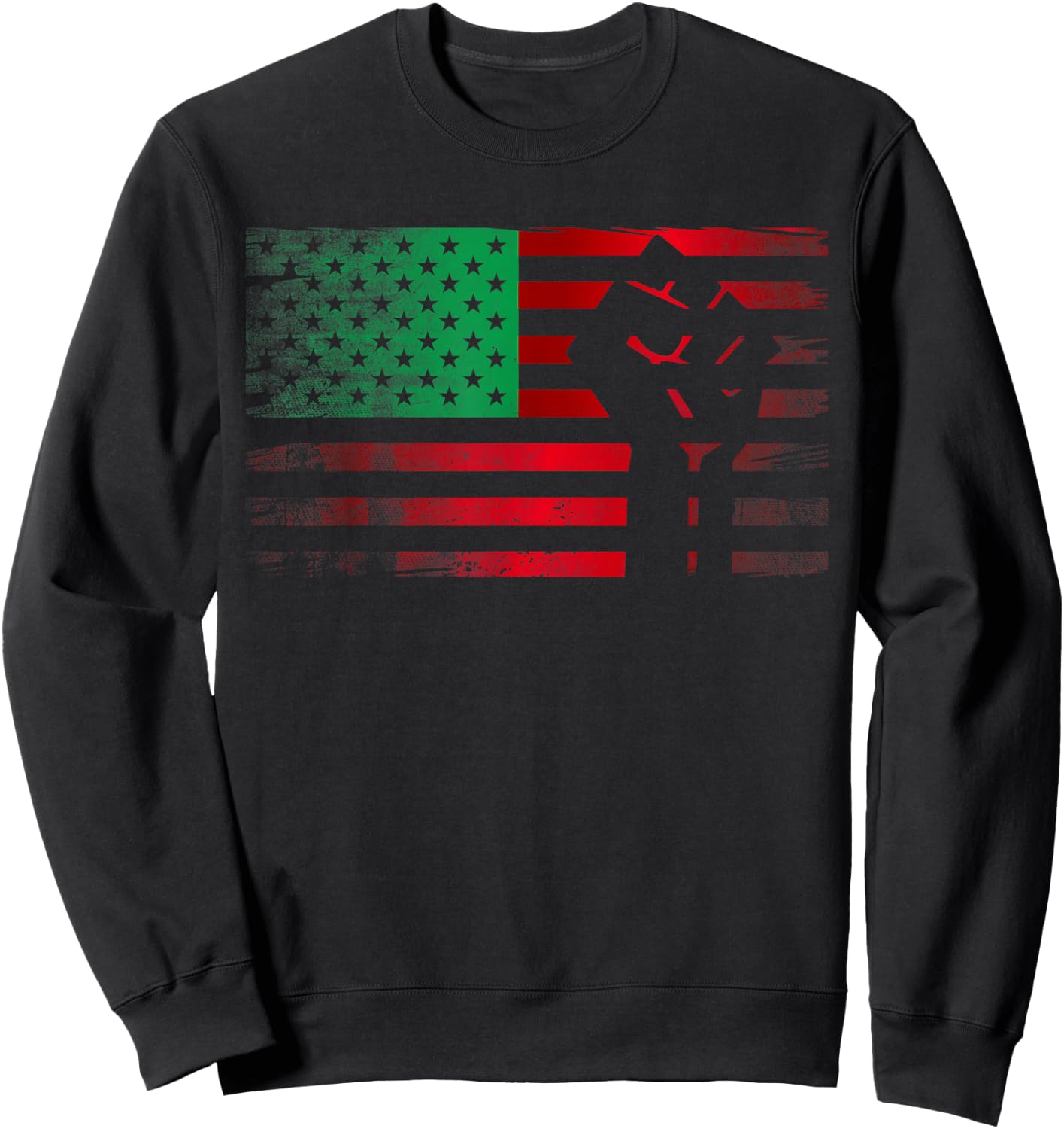 Pan African Fist UNIA American Flag Freedom Black Liberation Sweatshirt - Sweatshirt | Black