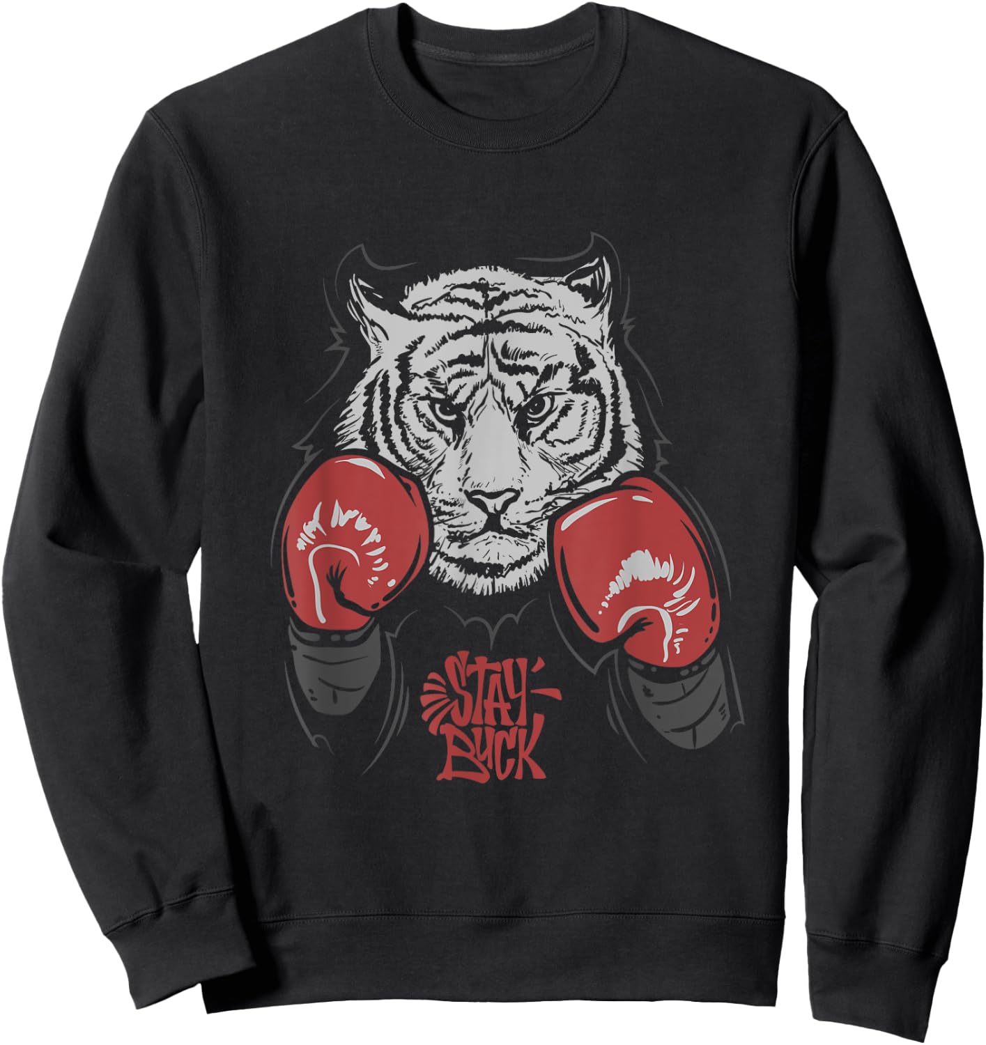 Stay Buck - Tiger Boxer - Boxing Gloves Sweatshirt - Sweatshirt | Black