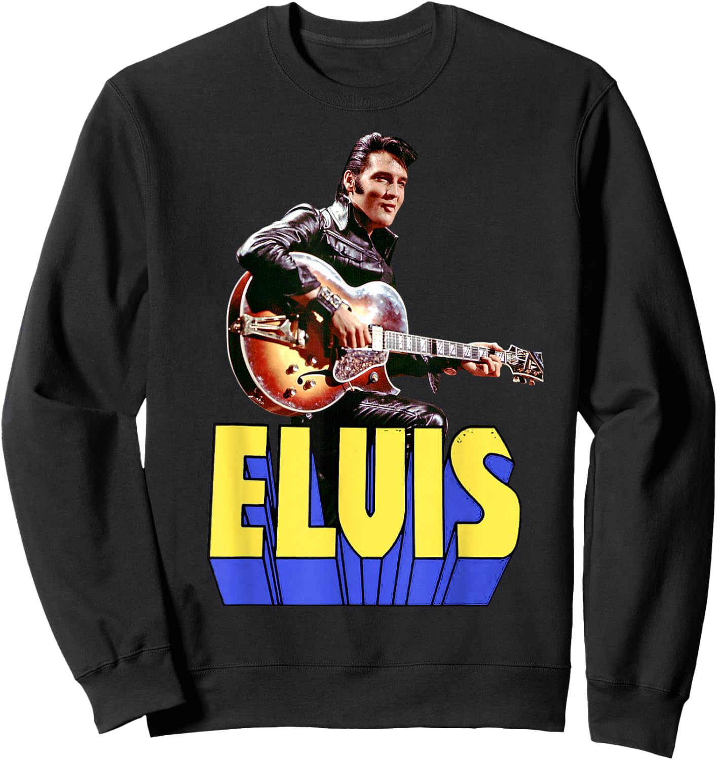 Elvis Presley Official Guitar Portrait Small Sweatshirt - Sweatshirt | Black
