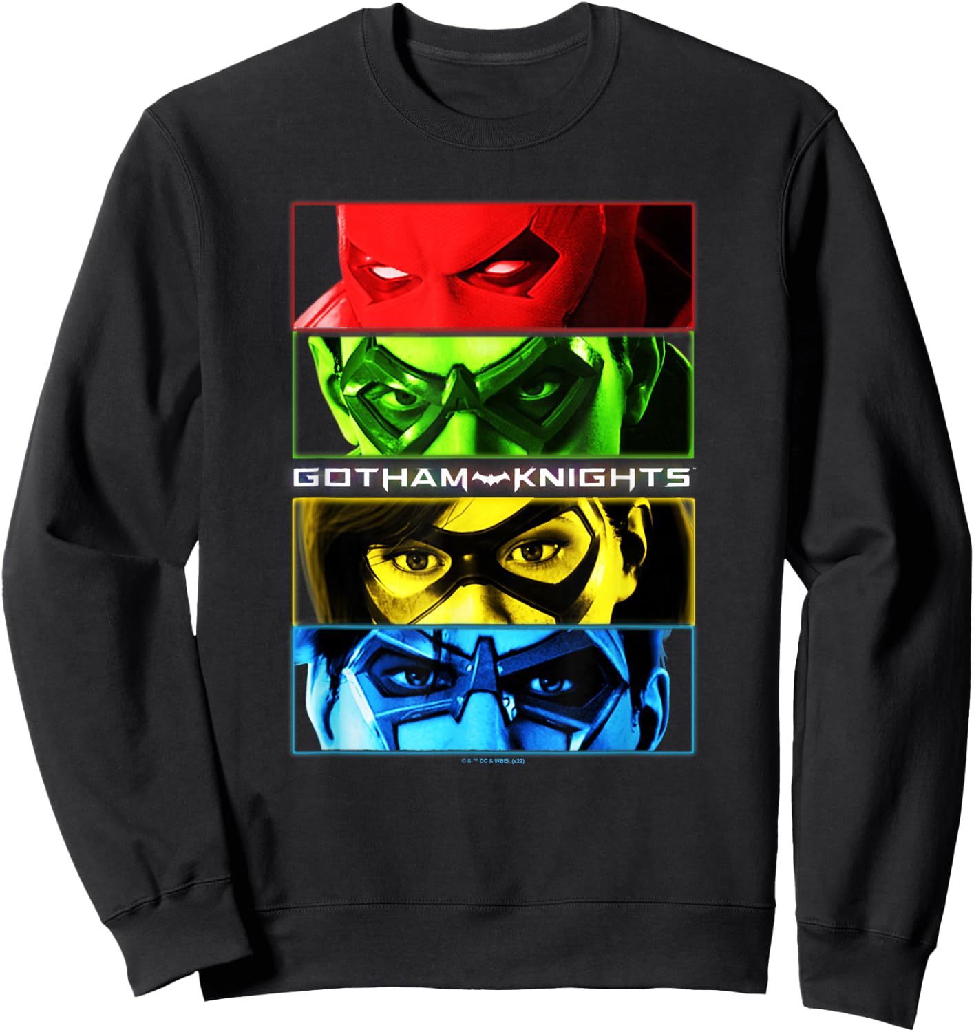 Gotham Knights Character Mask Panels Sweatshirt - Sweatshirt | Black