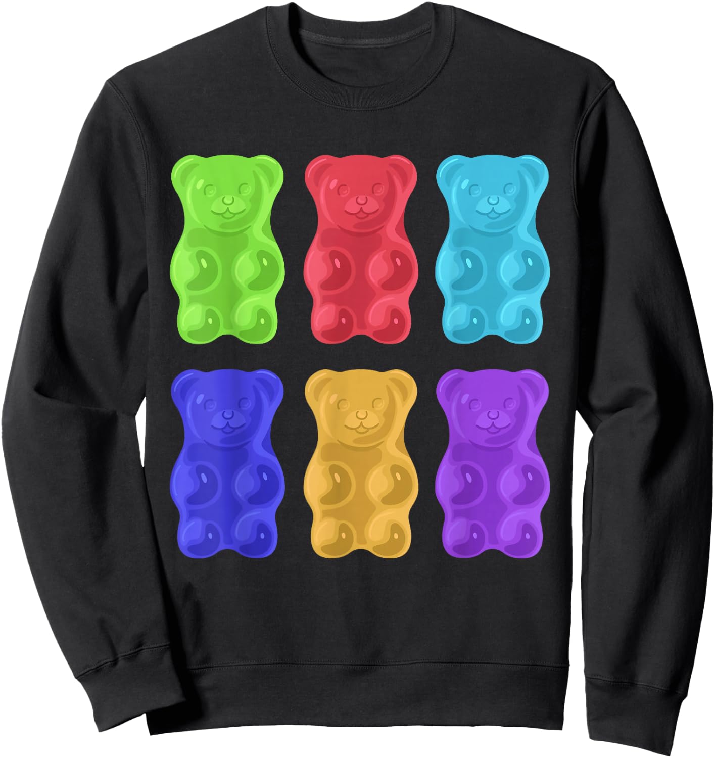 Cool Gummy Bear Art For Girls Kids Toddler Candy Gummies Sweatshirt - Sweatshirt | Black