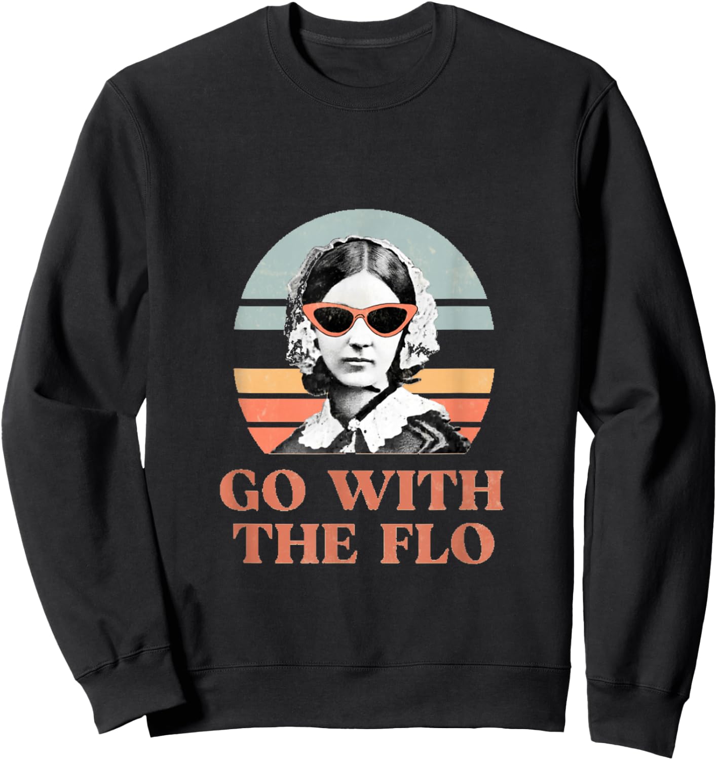 Go with the Flo funny nursing design Sweatshirt - Sweatshirt | Black
