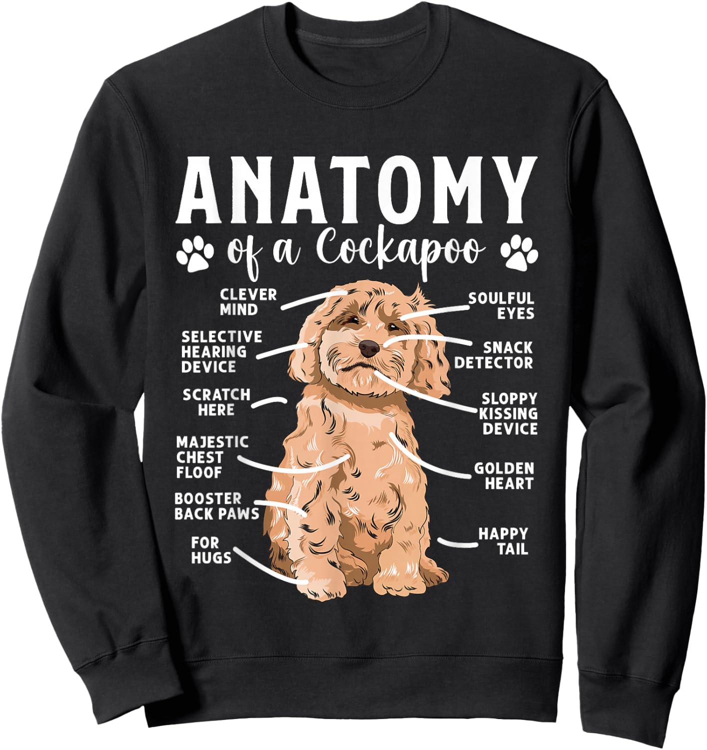 Cockapoo Dog Owner Anatomy Of A Cockapoo Sweatshirt - Sweatshirt | Black