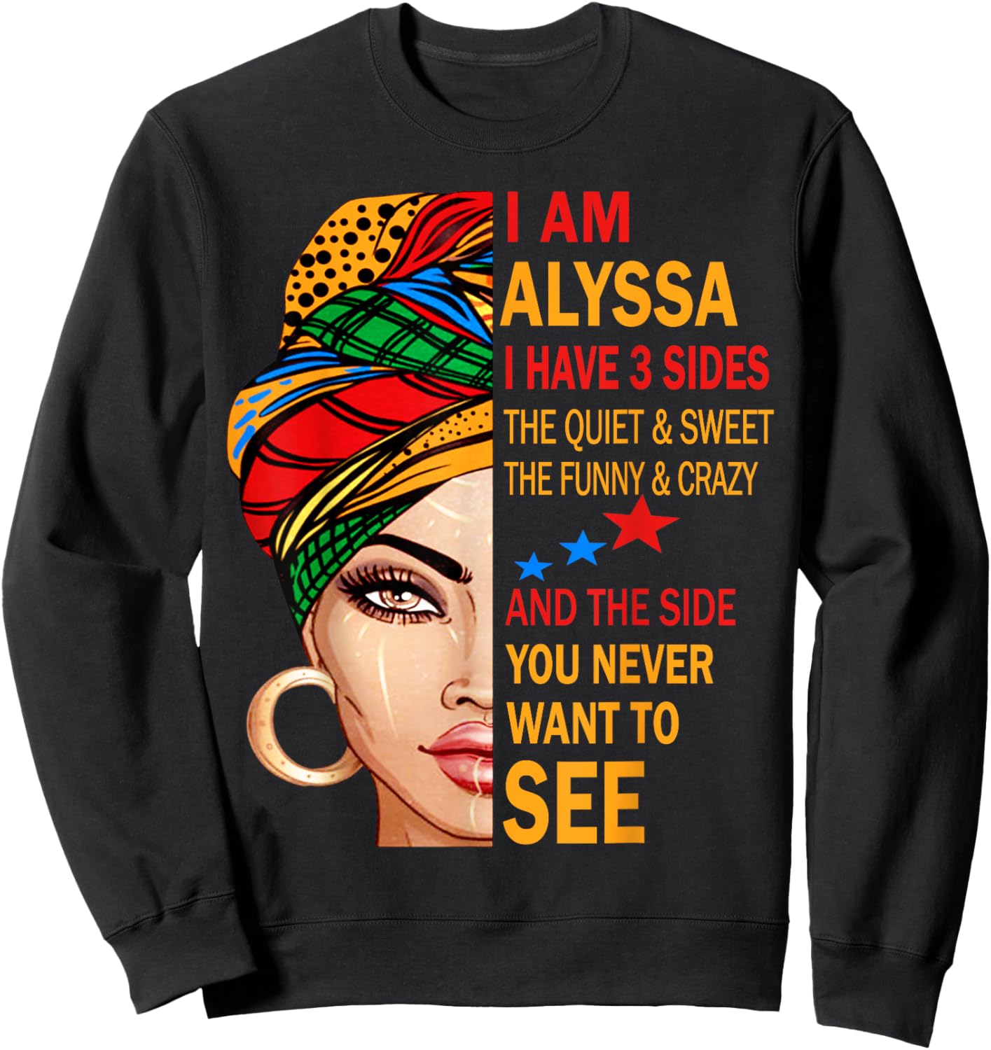 ALYSSA Name Surname Family Last First Name ALYSSA Sweatshirt - Sweatshirt | Black