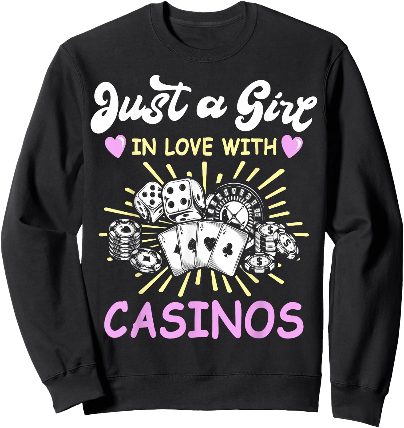 Casino Lover Casino Chips Outfit Slot Machine Sweatshirt - Sweatshirt | Black