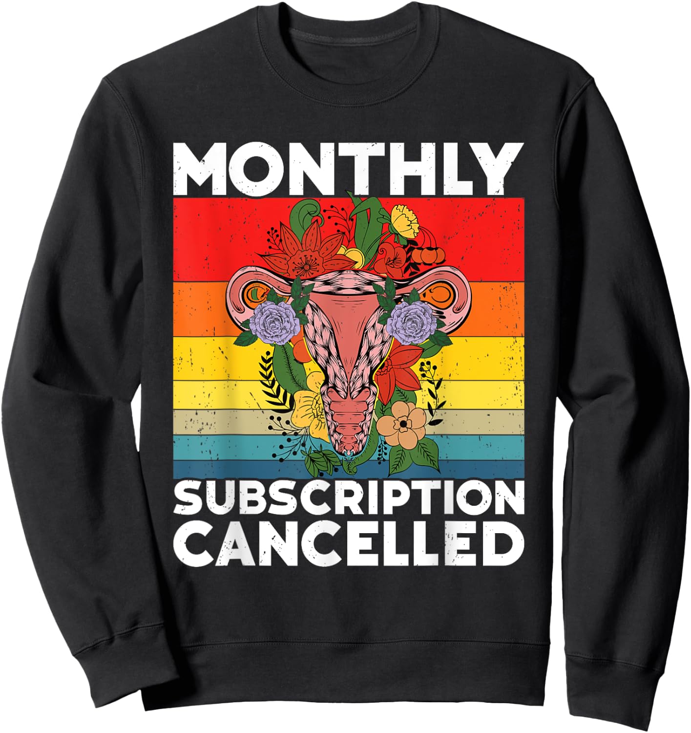 Retro Uterus Support Hysterectomy Recovery Products Sweatshirt - Sweatshirt | Black