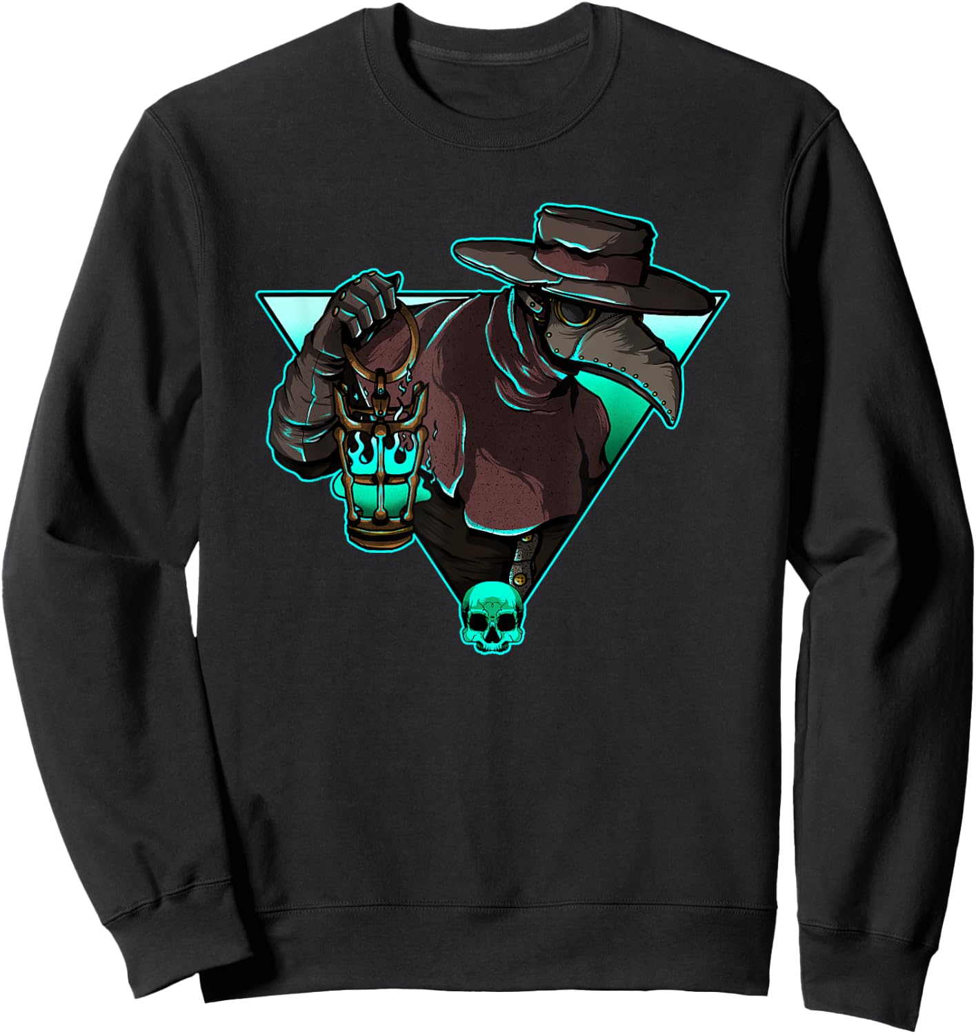 Plague Doctor Medieval Creepy Gothic Raven Steampunk Grunge Sweatshirt - Sweatshirt | Black