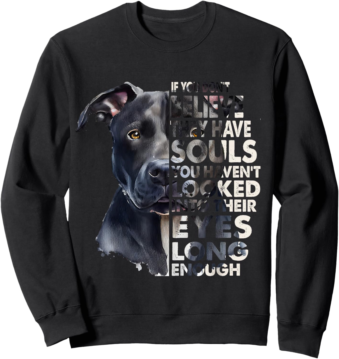 If You Don't Believe They Have Soul Black Pitbull Dog Owner Sweatshirt - Sweatshirt | Black