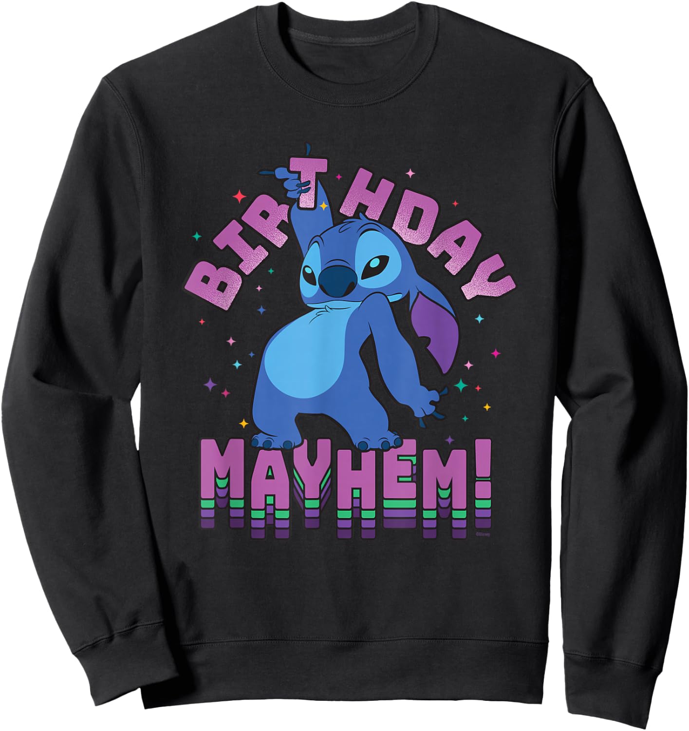 Disney Lilo & Stitch Disco Dance Birthday Mayhem! Sweatshirt - Sweatshirt | Black