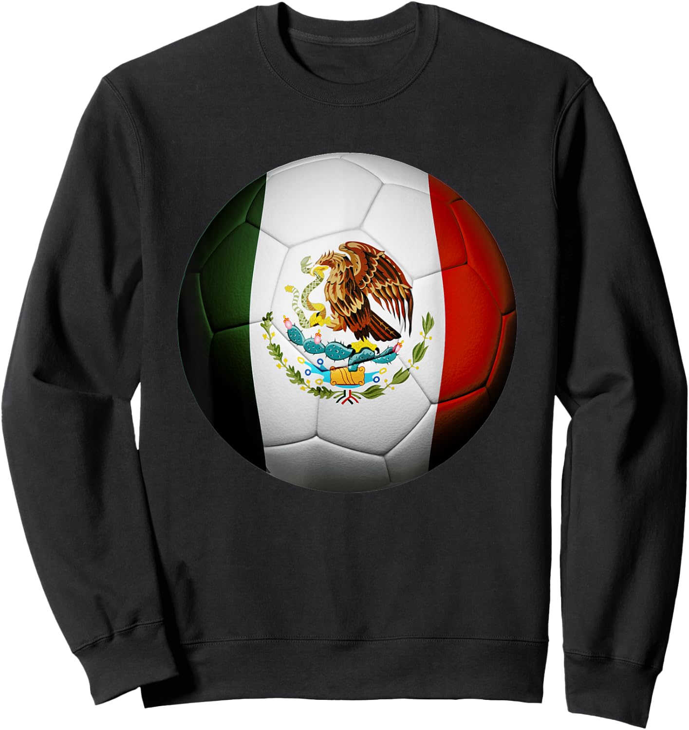 Kids Soccer Ball Mexico Flag Sports Mexico Futbol Boys Girls Sweatshirt - Sweatshirt | Black