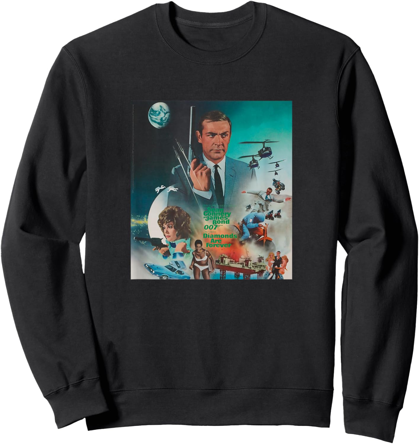Official James Bond 007 Diamonds are Forever Sweatshirt - Sweatshirt | Black