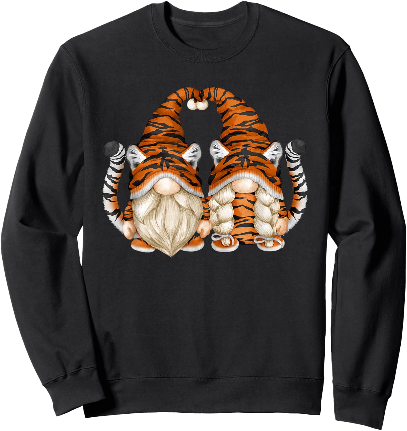 Unique Tiger Gnomes For Gardener Cute Tiger Mom And Dad Sweatshirt - Sweatshirt | Black
