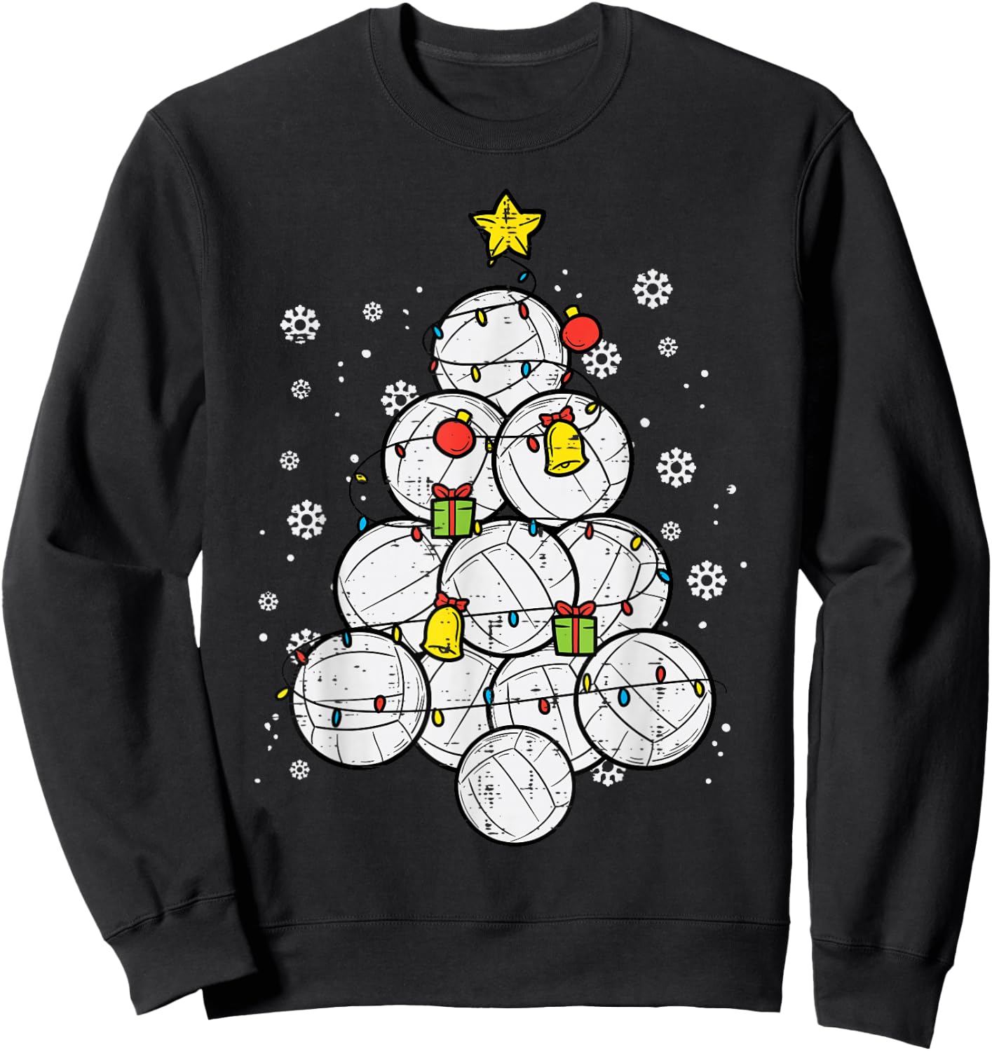 Volleyball Christmas Tree Xmas Sports Player Men Women Kids Sweatshirt - Sweatshirt | Black