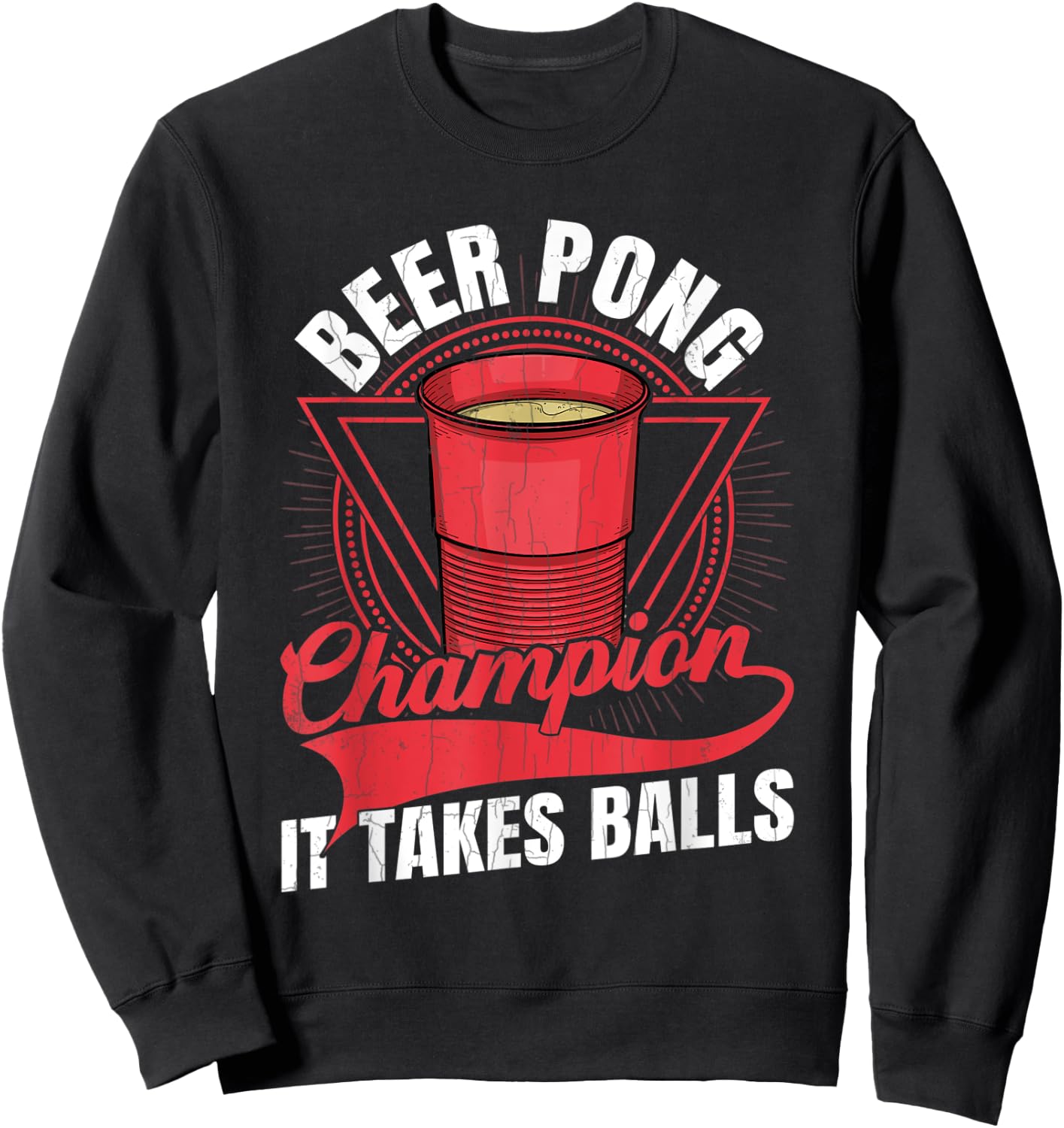 Beer Pong Champion Funny Sports Lover Player Graphic Sweatshirt - Sweatshirt | Black