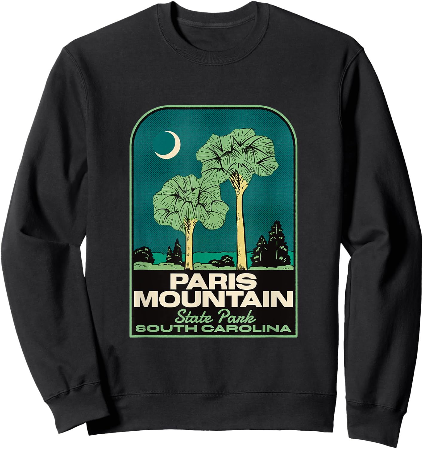 Paris Mountain State Park SC Vintage Travel Sweatshirt - Sweatshirt | Black