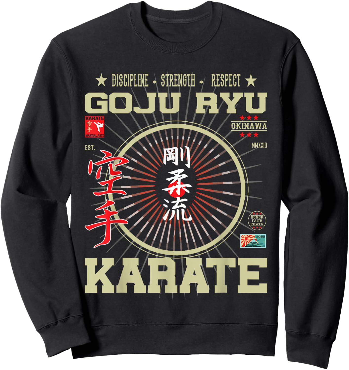Goju Ryu Kanji Design for Karateka and Martial Arts Fans Sweatshirt - Sweatshirt | Black