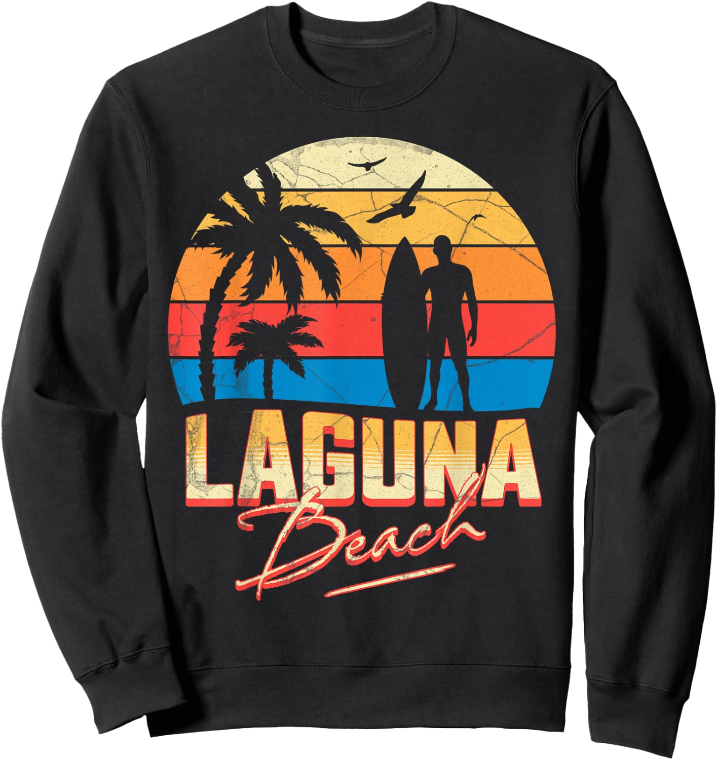 Laguna California Beach Surfing Surf Summer Vacation Men Women Girls Kids Sweatshirt - Sweatshirt | Black
