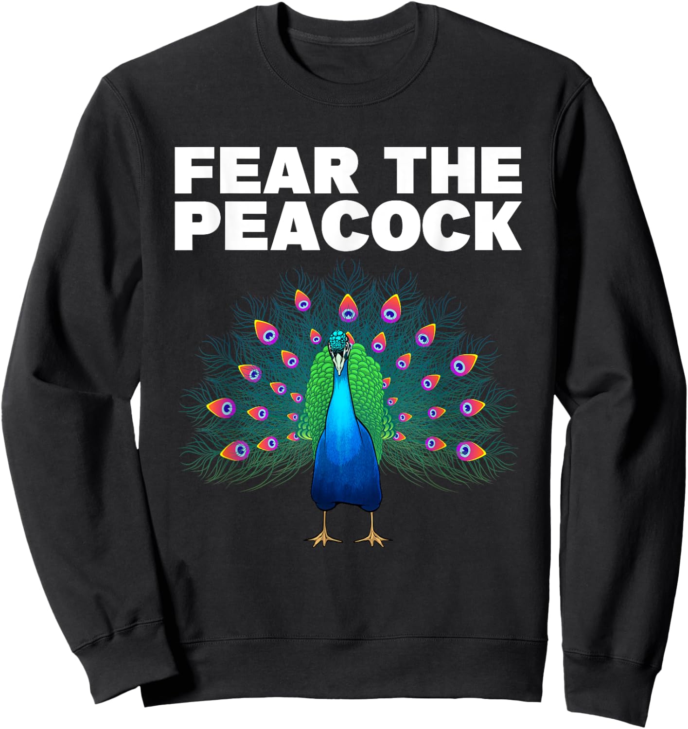 Funny Peacock Art Women Kids Peafowl Peacock Lover Sweatshirt - Sweatshirt | Black
