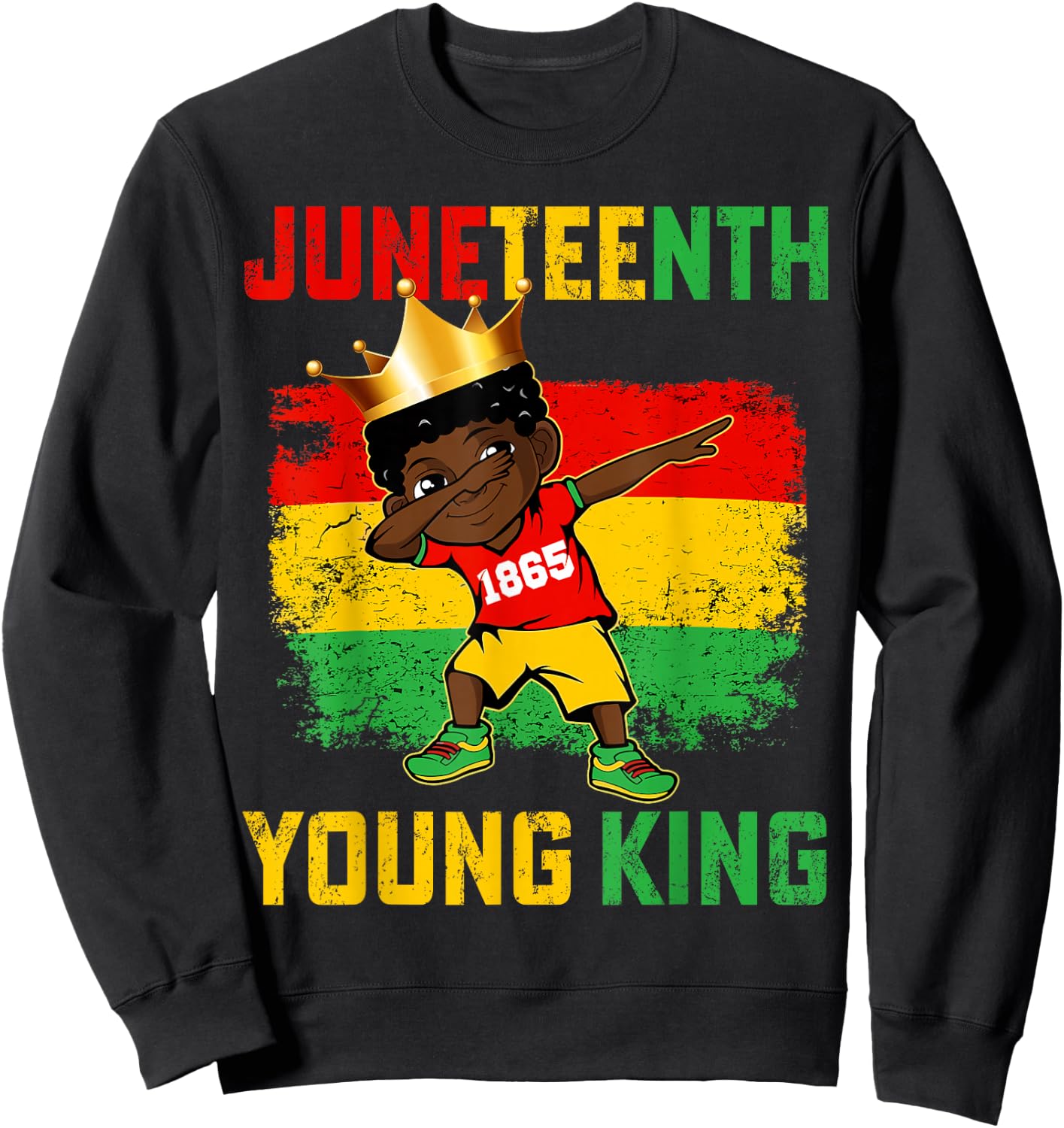 Juneteenth King Celebrating 1865 Black Boys Kids Toddler Sweatshirt - Sweatshirt | Black