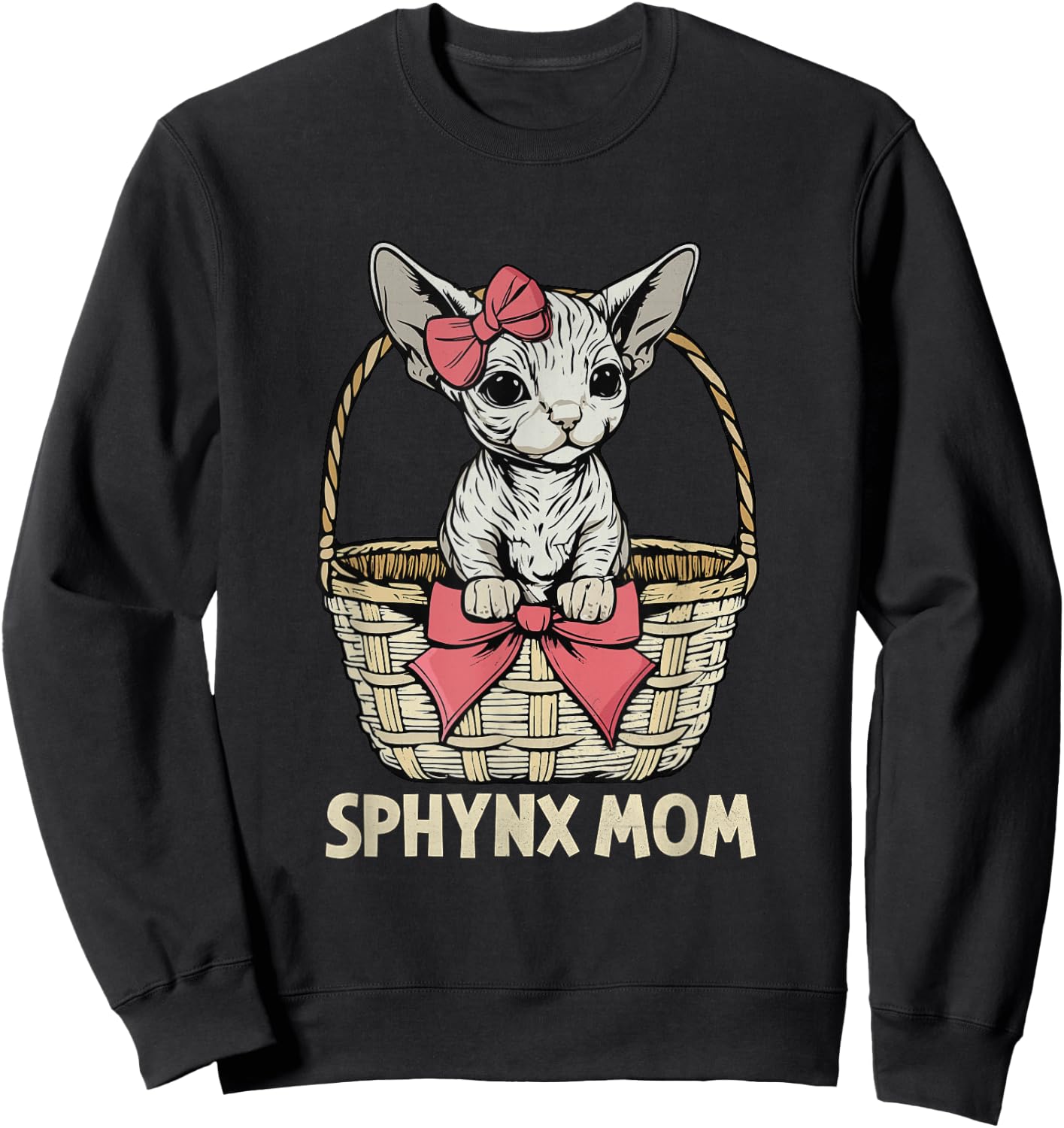 Sphynx Cat Mom Sphynx Cat Lover Women Cute Sphynx Cat Sweatshirt - Sweatshirt | Black