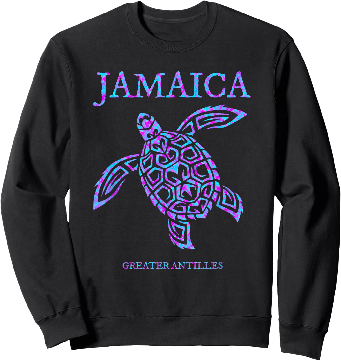 Jamaica Sea Turtle Jamaican Girls Vacation Souvenir Sweatshirt - Sweatshirt | Black
