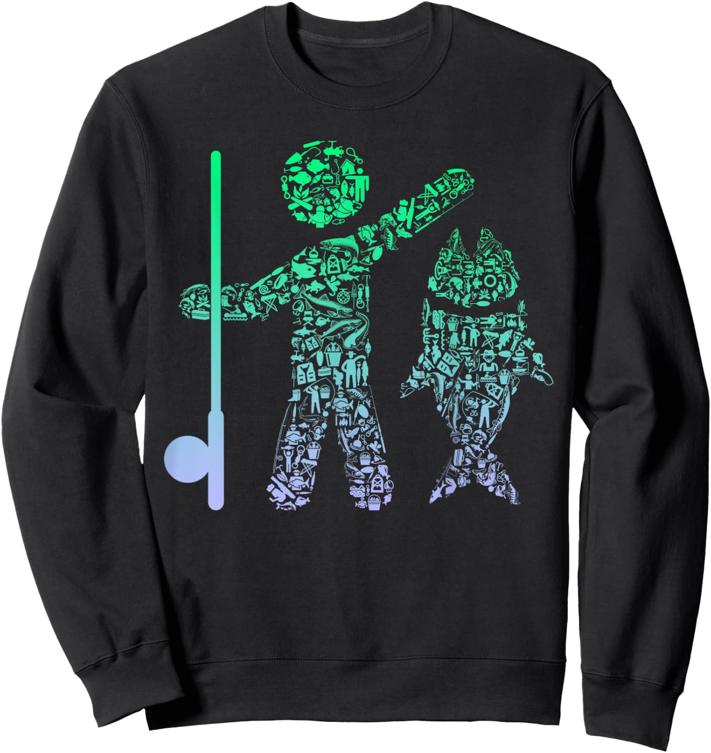 Fishing Icon for Fisherman | Boys Fishing Sweatshirt - Sweatshirt | Black