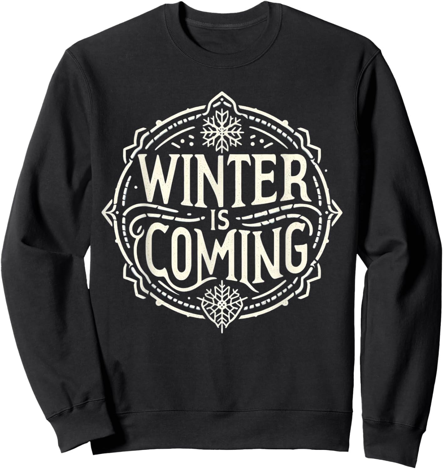 Dreamz Unlimited Men's Winter Snowflake Design , Black, Small Sweatshirt - Sweatshirt | Black