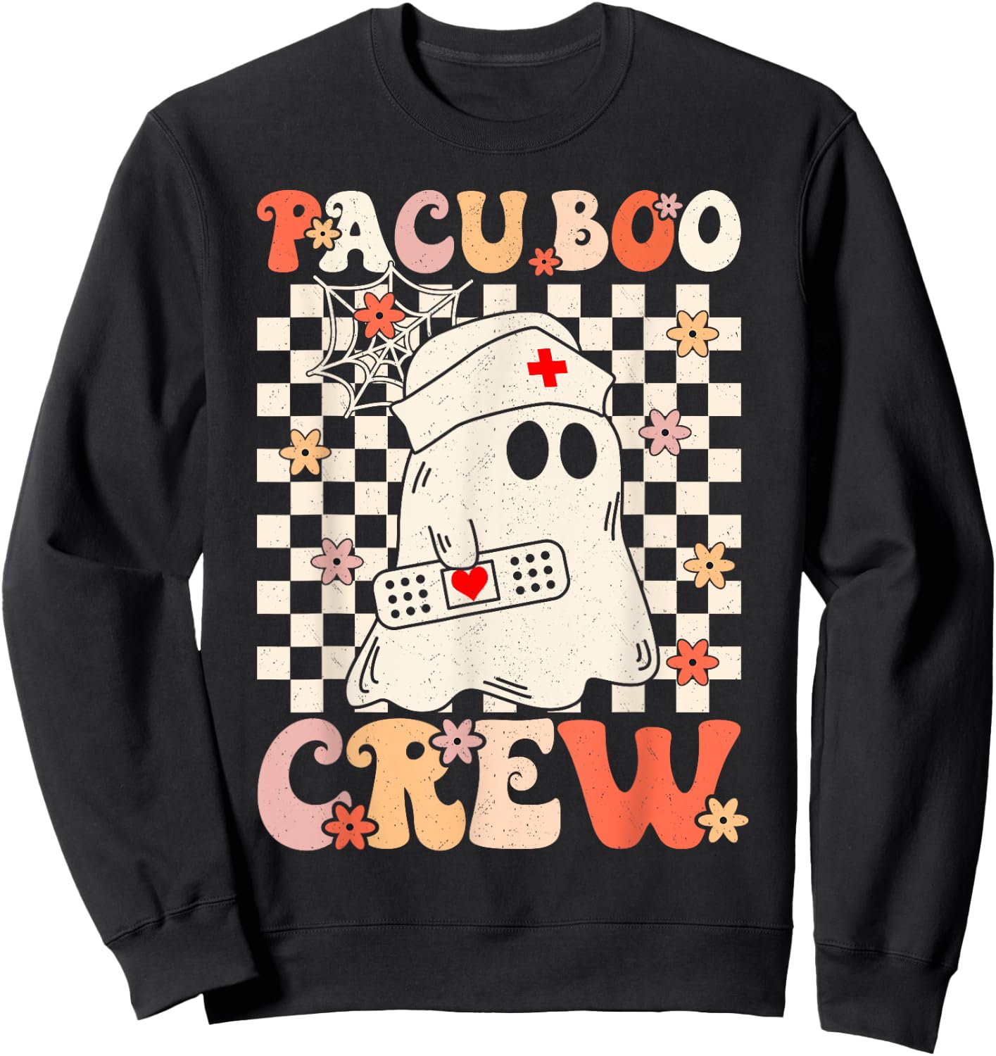 Pacu Boo Crew Ghost Pumpkin For PACU Nurse Halloween Sweatshirt - Sweatshirt | Black