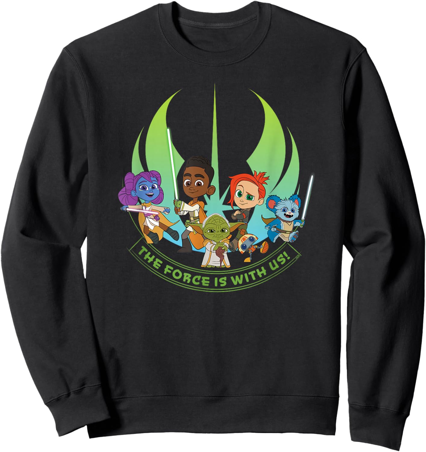 Star Wars Young Jedi Adventures Group The Force Is With Us! Sweatshirt - Sweatshirt | Black