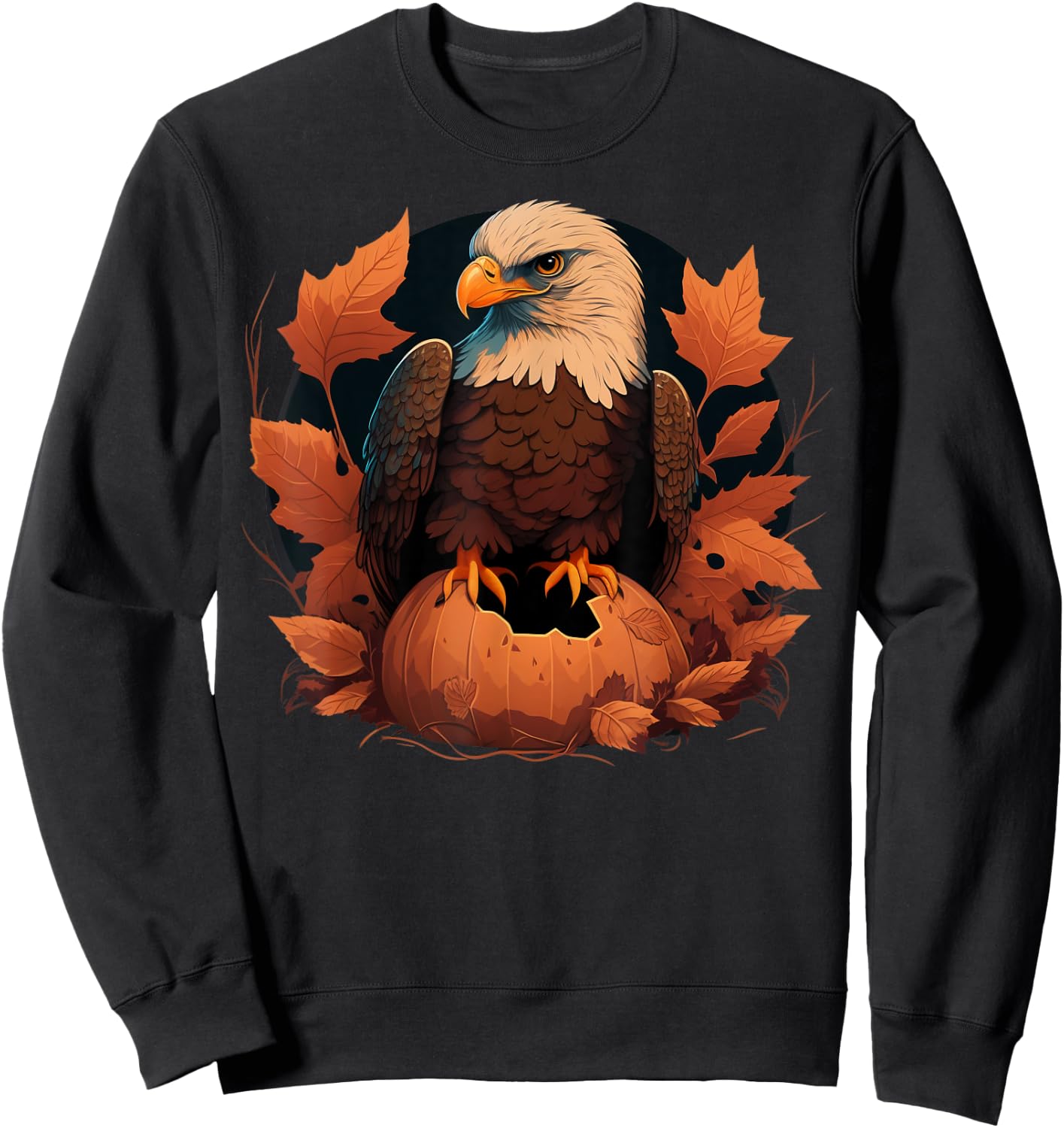 Pumpkin Eagle costume on Eagle Halloween Sweatshirt - Sweatshirt | Black
