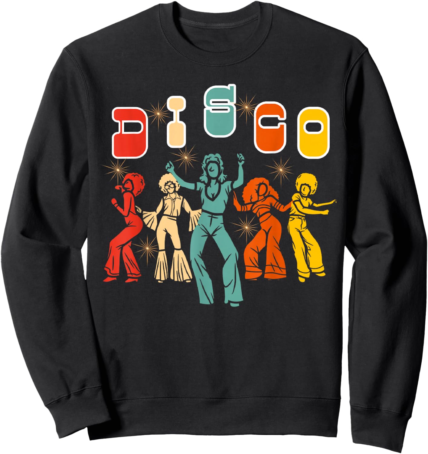 Disco 70s Themed Vintage Retro Dancing Sweatshirt - Sweatshirt | Black