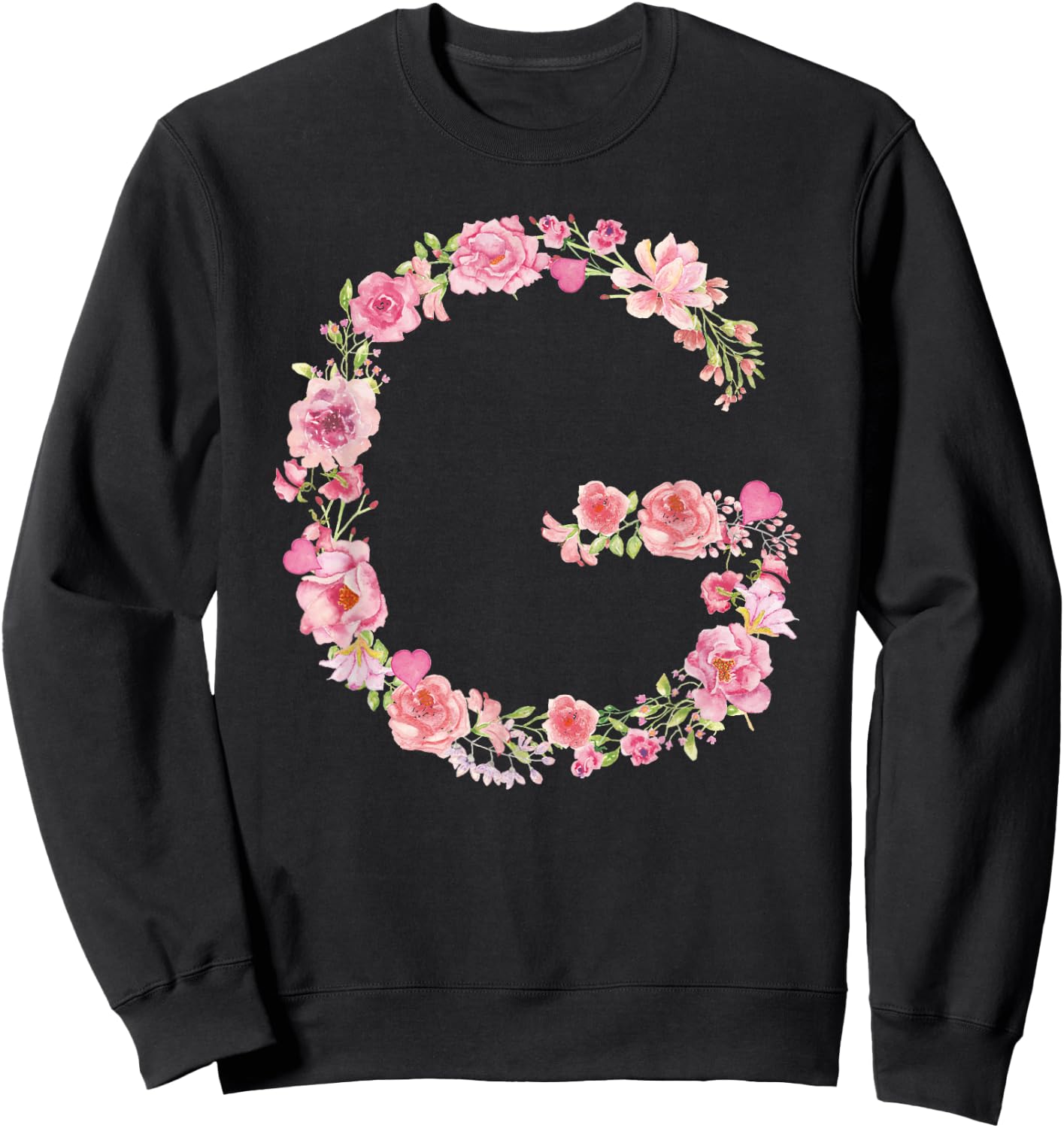 Cool Initial Alphabet Monogram Flowers Gifts Floral Letter G Sweatshirt - Sweatshirt | Black