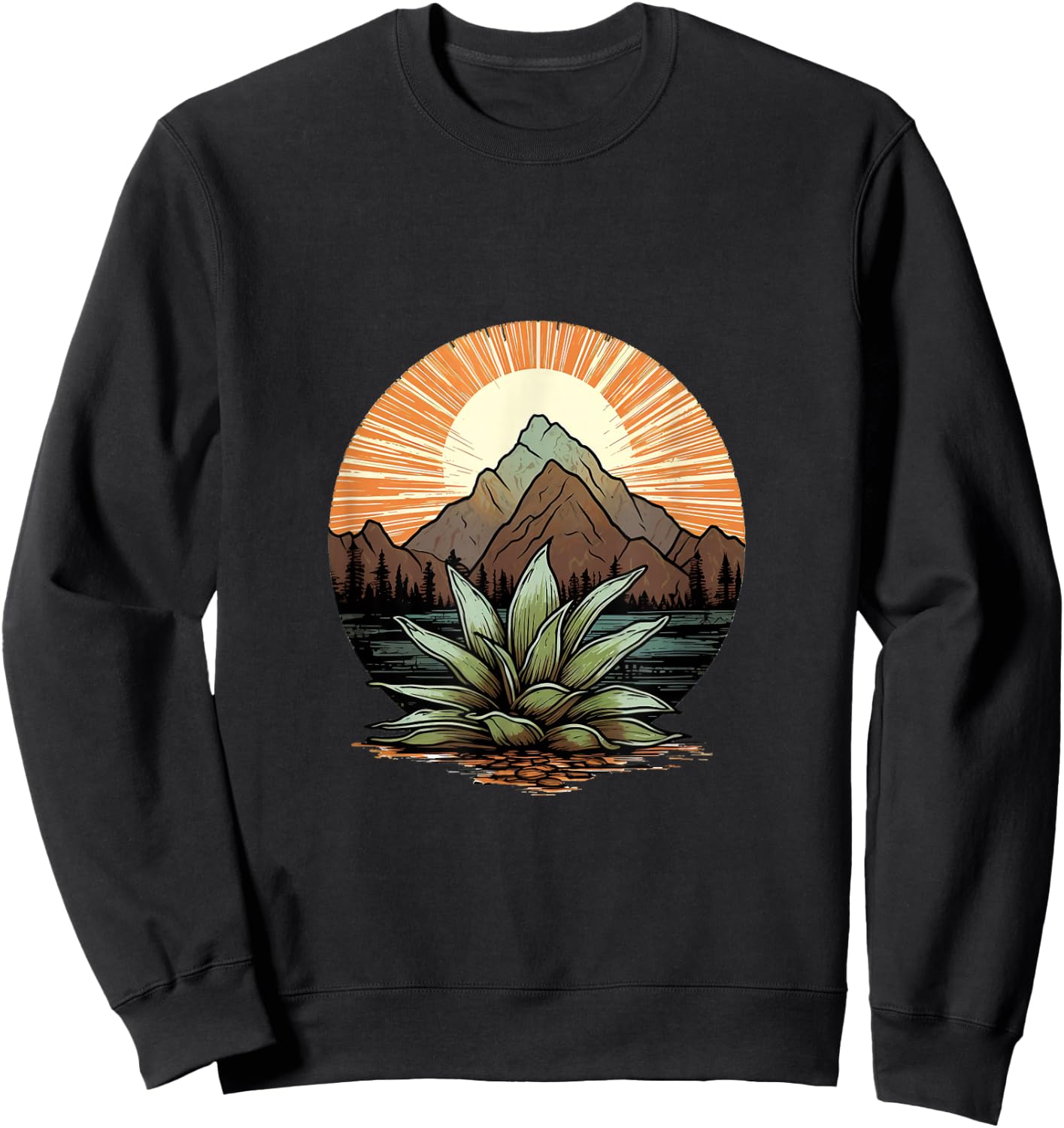Agave Plants Silhouette Agave Plant Collector Mexican Sweatshirt - Sweatshirt | Black