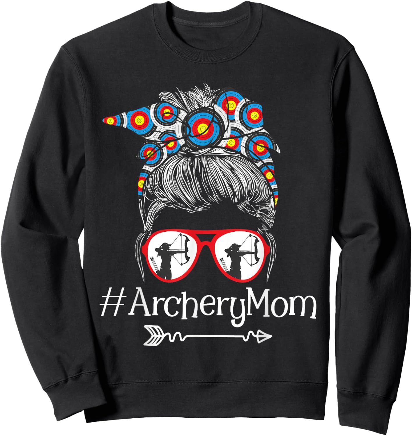 Archery Mom - Mothers Day Bowhunter Archer Bowman Bows Small Sweatshirt - Sweatshirt | Black