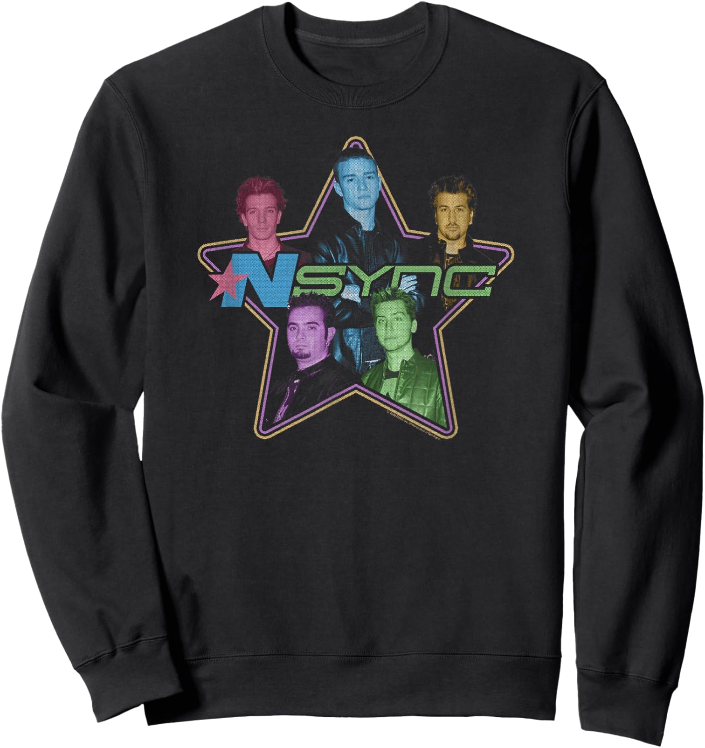 NSYNC Official Retro Neon Logo Sweatshirt - Sweatshirt | Black
