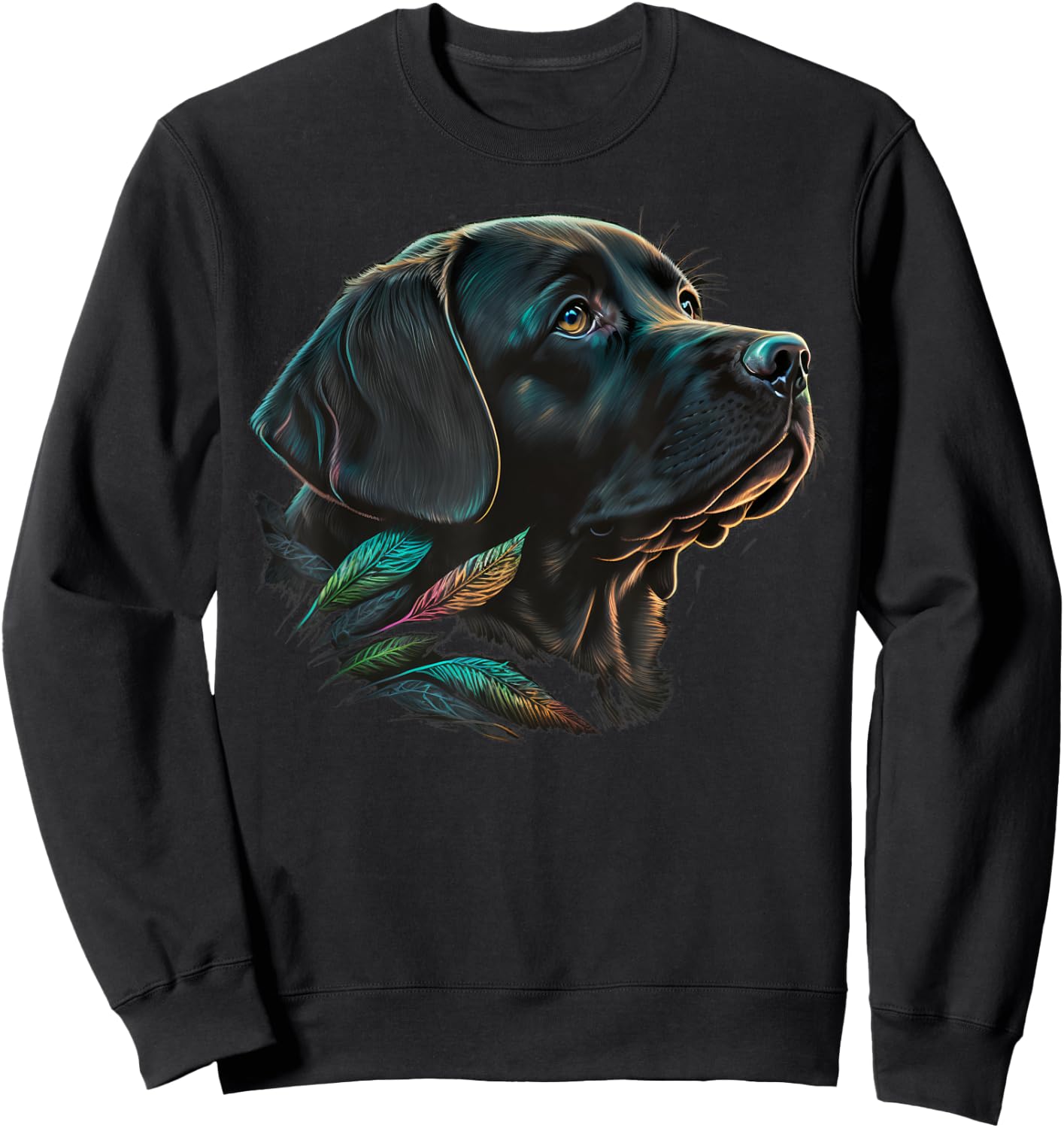 Cute black Labrador Dog on black Labrador Retriever Lover Men Women Kids Sweatshirt - Sweatshirt | Black