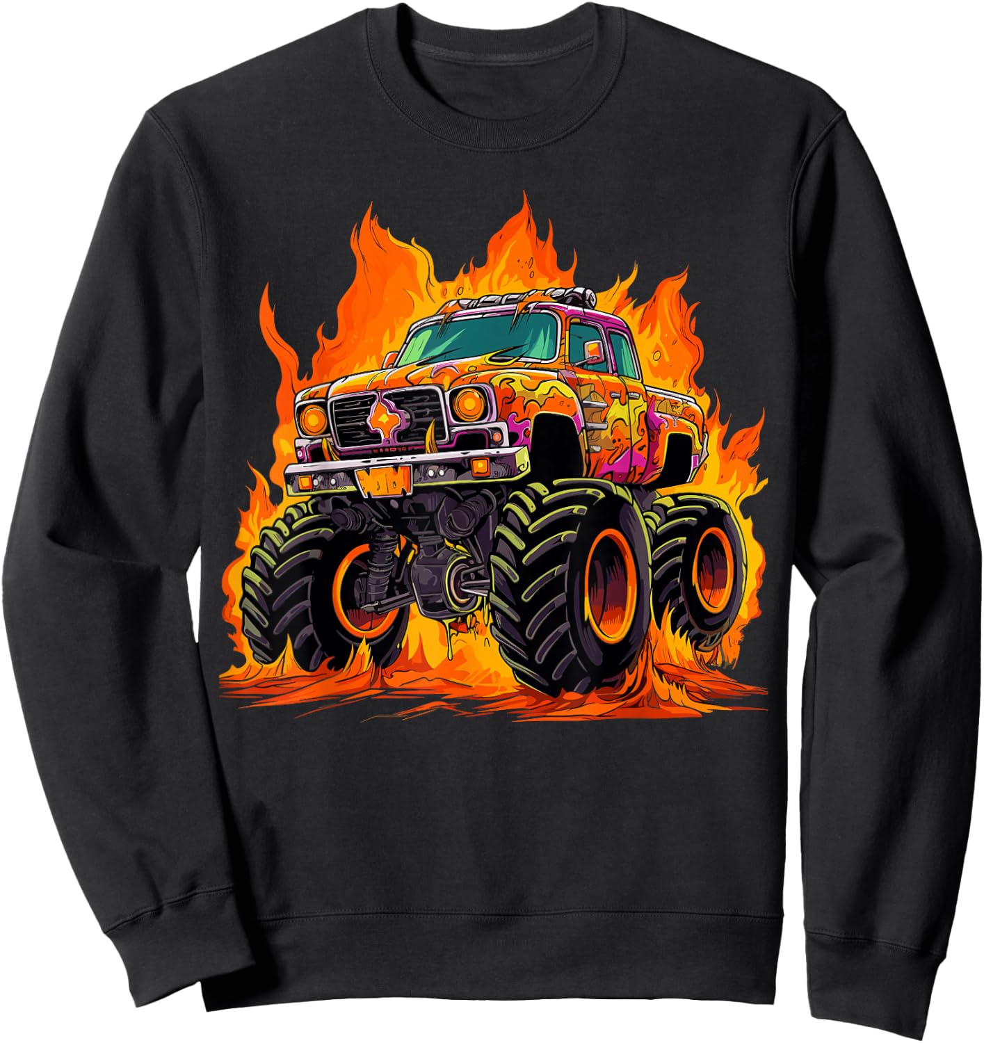 Monster Truck for toddlers Youth & Adults Sweatshirt - Sweatshirt | Black