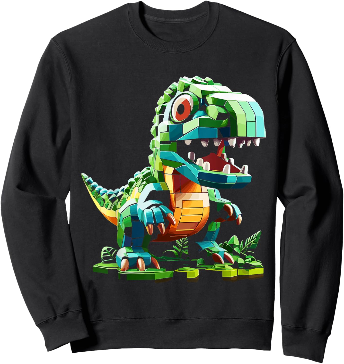 Master Builder Bricks Blocks Play Toys Dinosaur Sweatshirt - Sweatshirt | Black