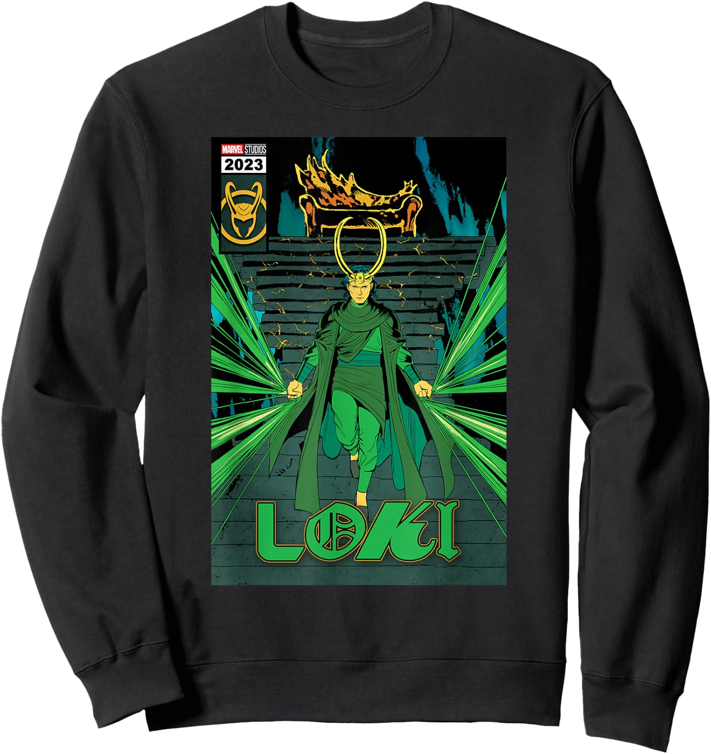 Marvel Studios Loki Season 2 God Loki Comic Cover Art Homage Sweatshirt - Sweatshirt | Black