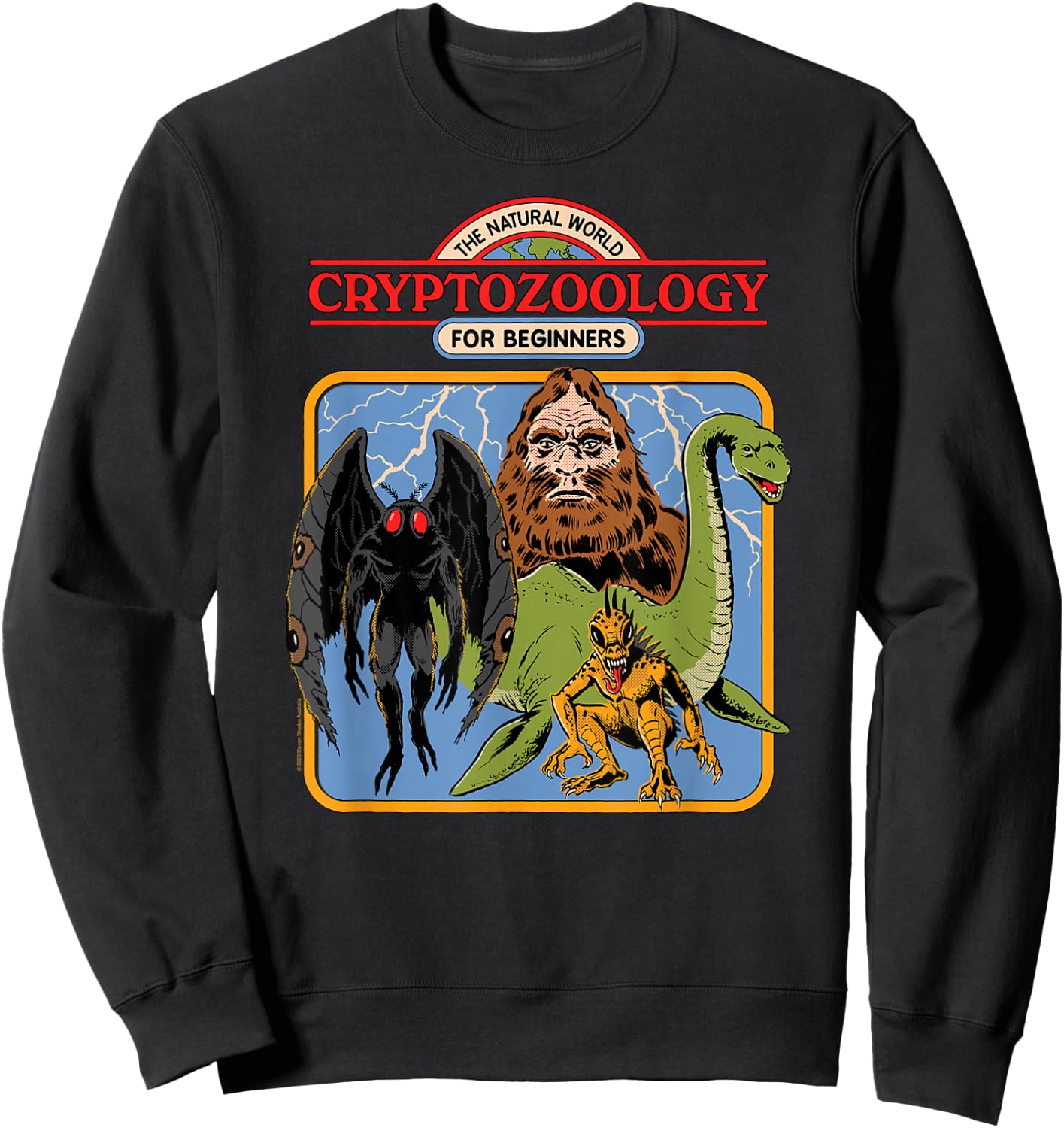 Steven Rhodes Cryptozoology For Beginners Retro Dark Humor Sweatshirt - Sweatshirt | Black