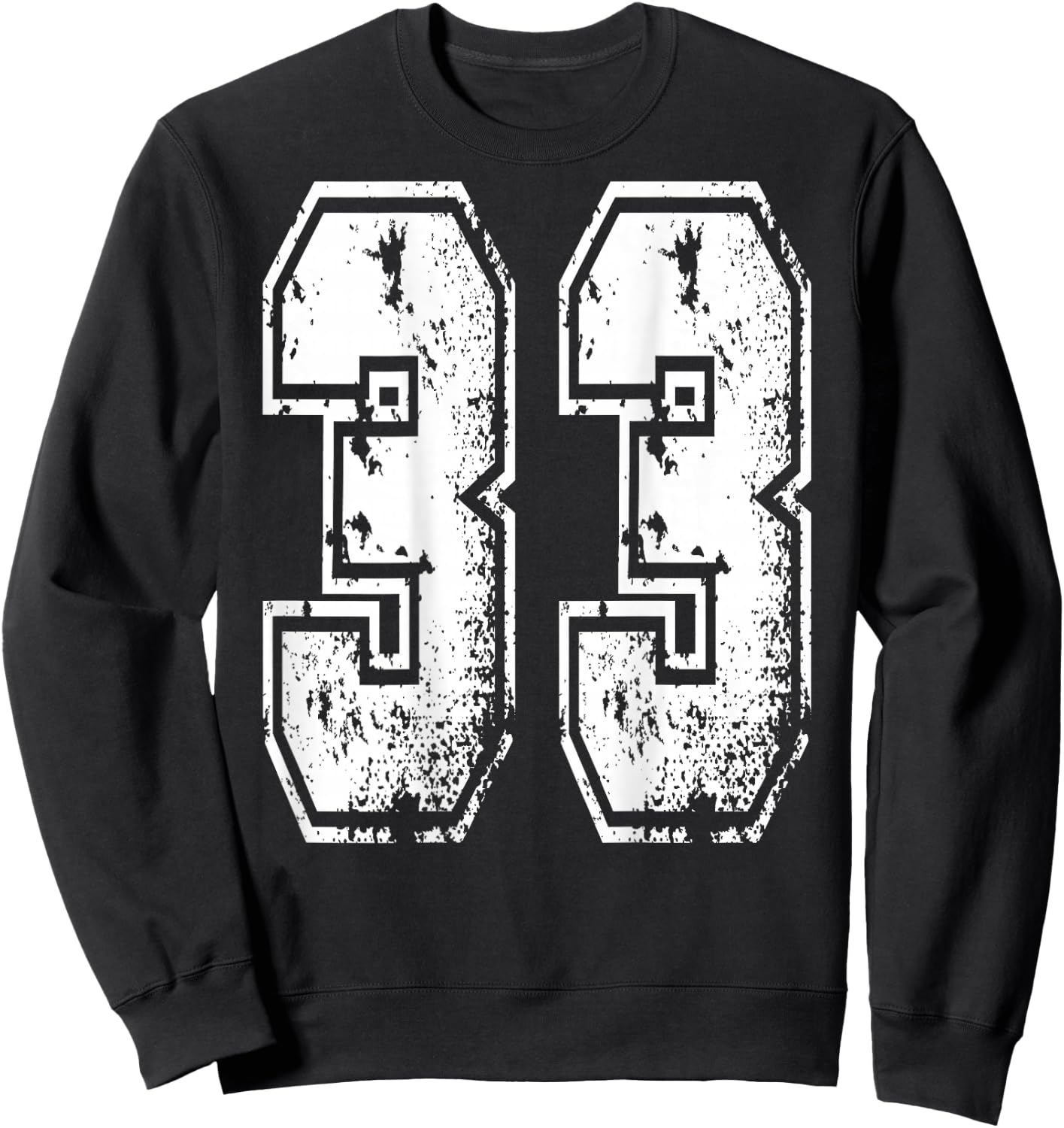 Number 33 Print On Back Of Shirt Number 33 Numbered Sweatshirt - Sweatshirt | Black