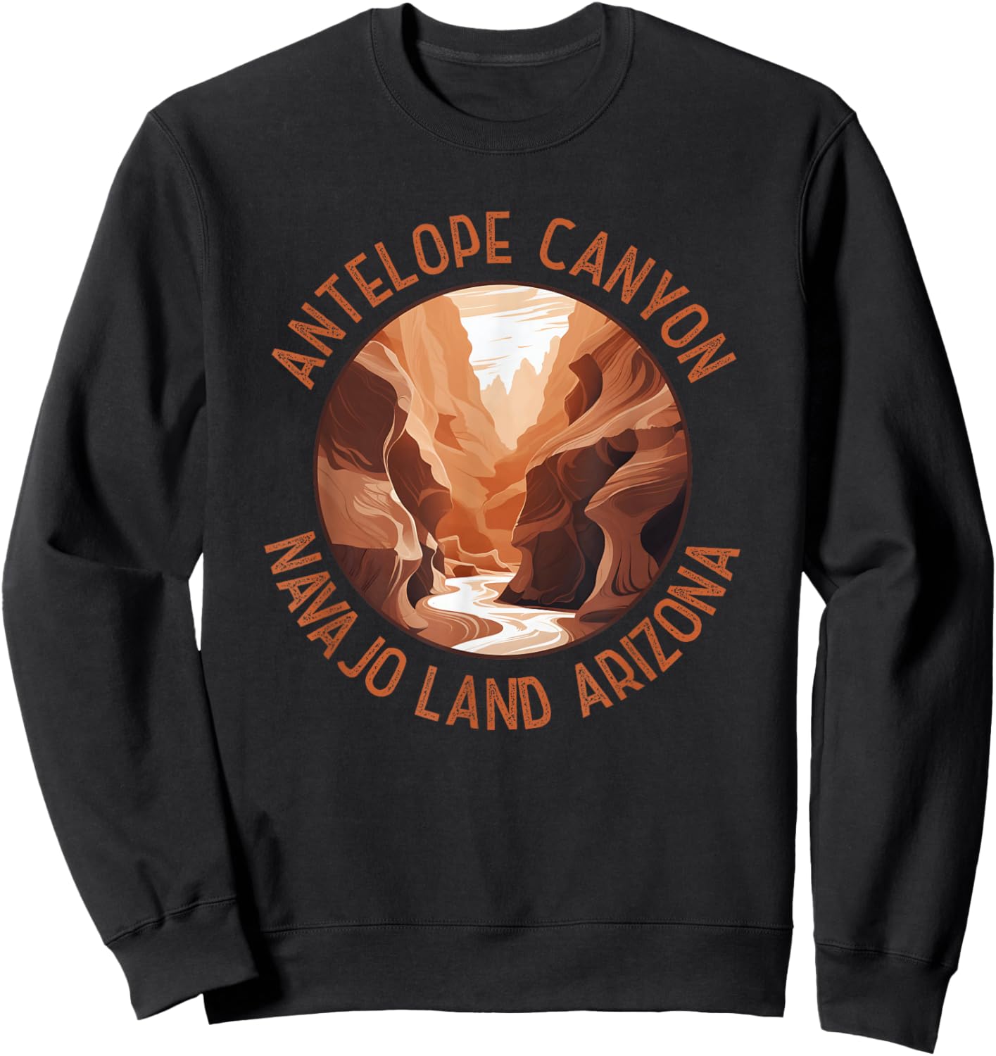 Antelope Canyon Arizona Distressed Circle Vintage Sweatshirt - Sweatshirt | Black
