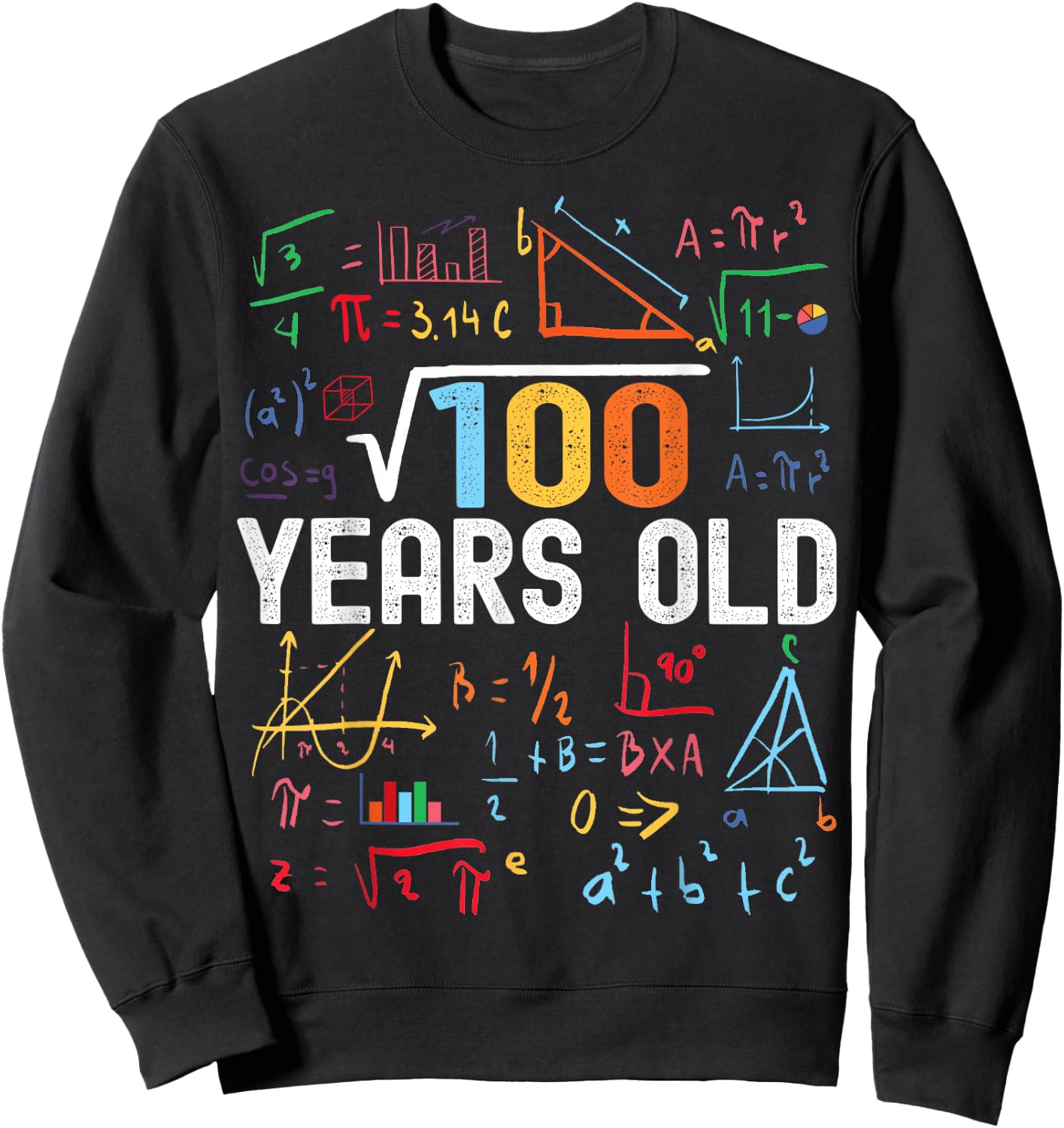Square Root of 100 10th Birthday 10 Years Old Birthday Sweatshirt - Sweatshirt | Black
