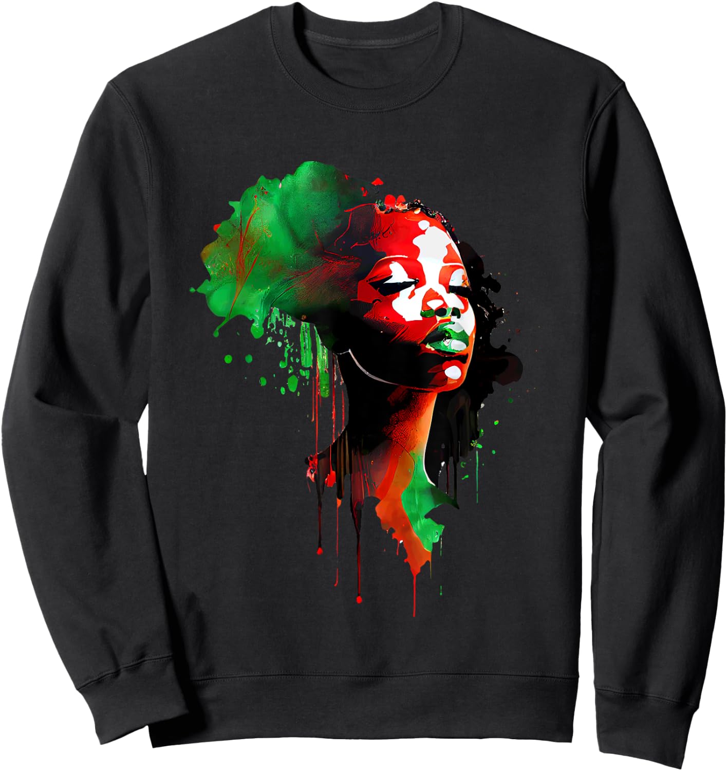 Young Black King Afro Melanin Boy Colour Dripping Sweatshirt - Sweatshirt | Black