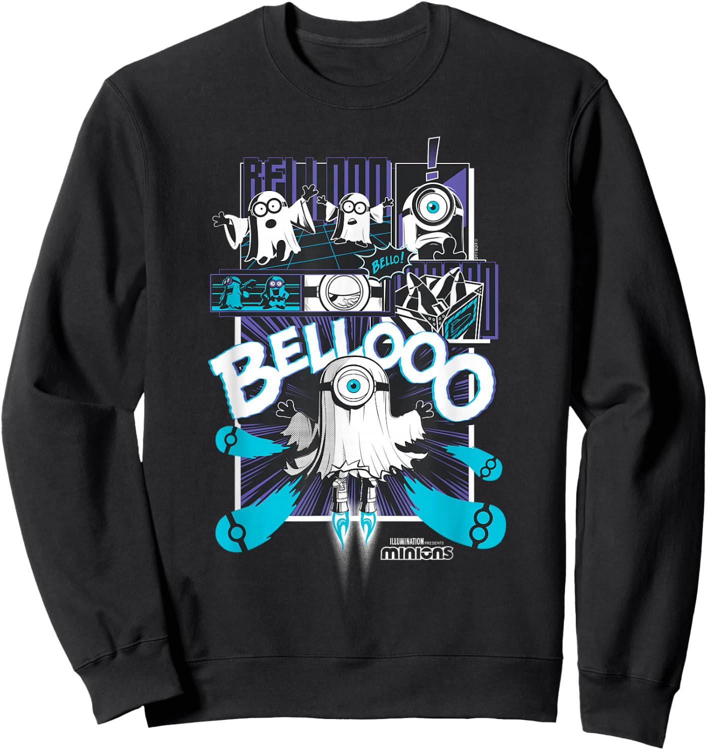 Minions Ghost Bello Halloween Sweatshirt - Sweatshirt | Black