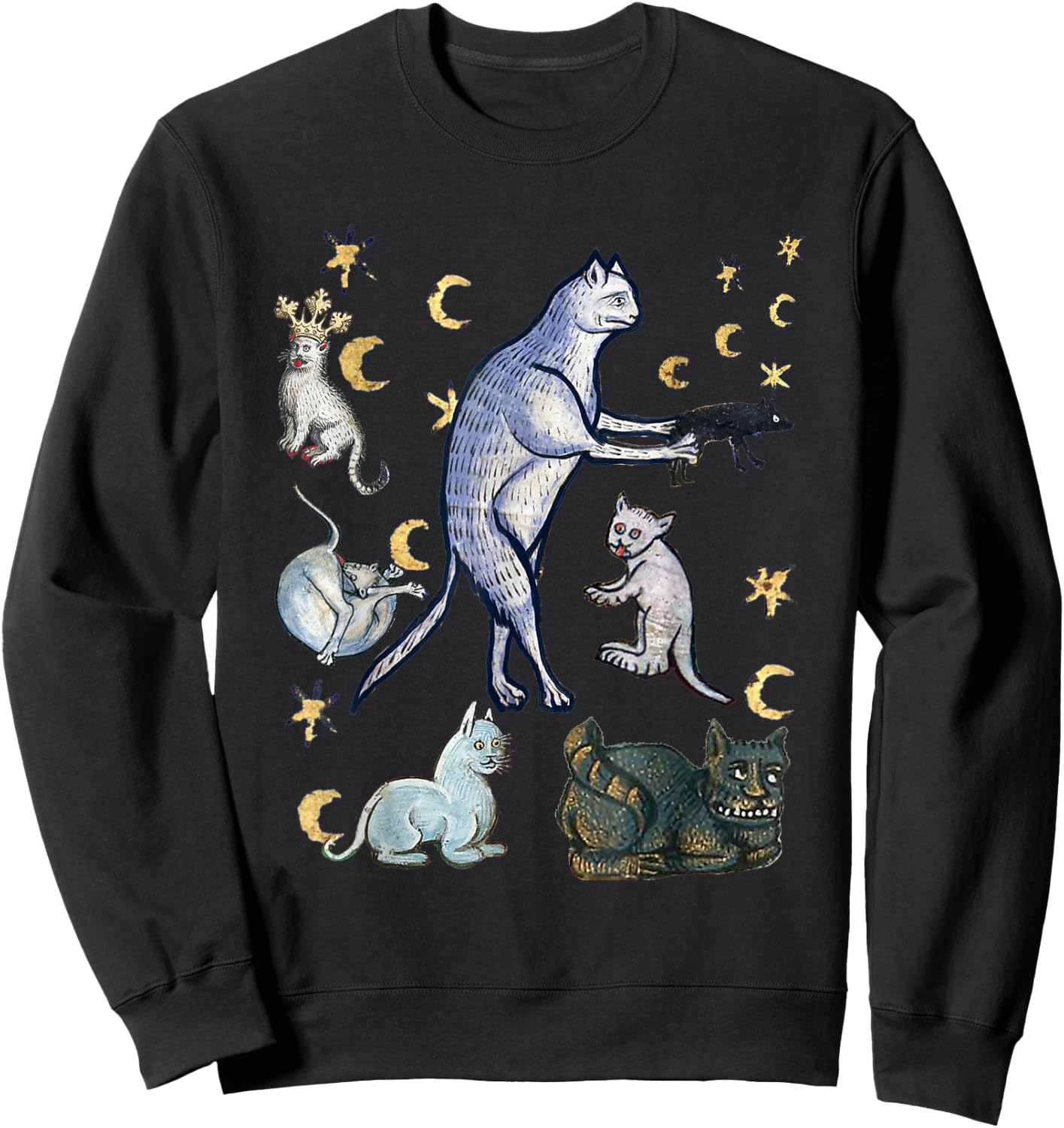 Ugly Medieval Cats Sweatshirt - Sweatshirt | Black