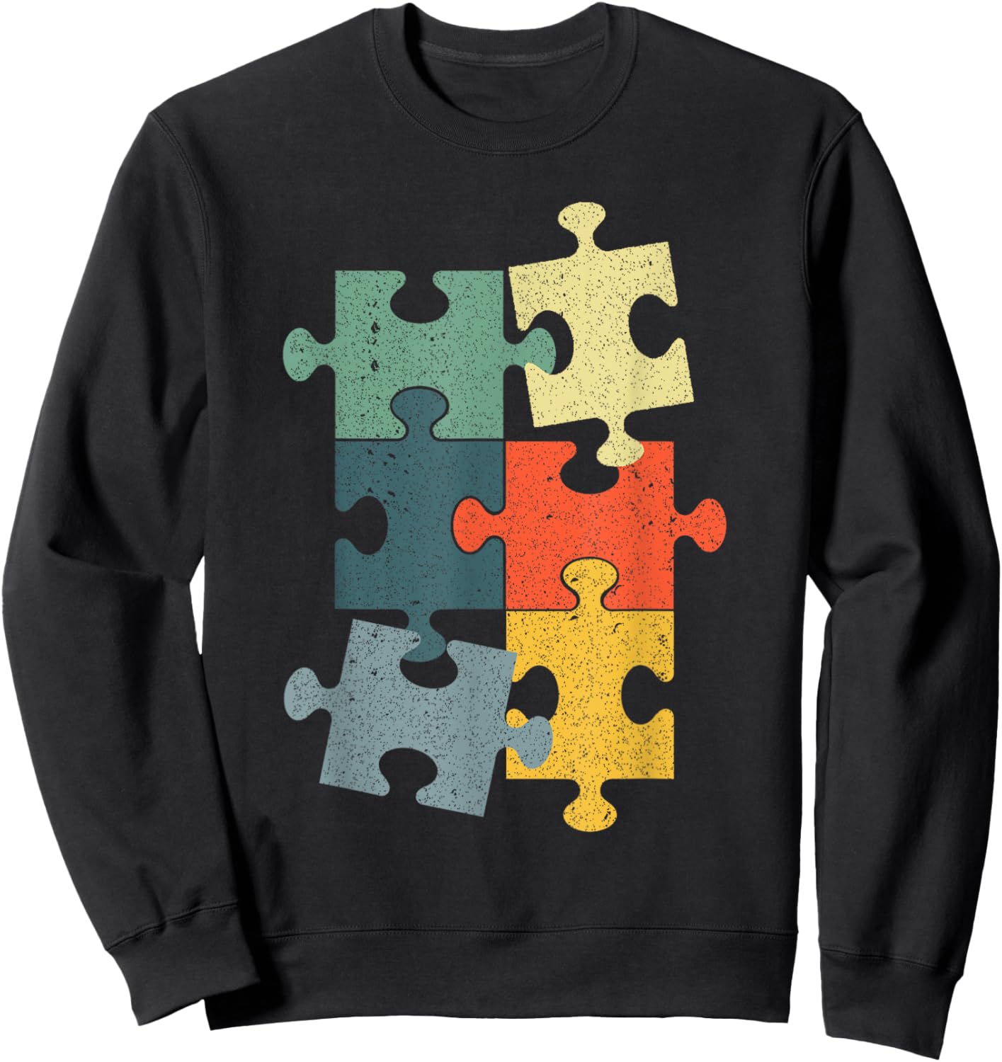 Cute Puzzle Piece Design Women Puzzler Jigsaw Puzzle Sweatshirt - Sweatshirt | Black