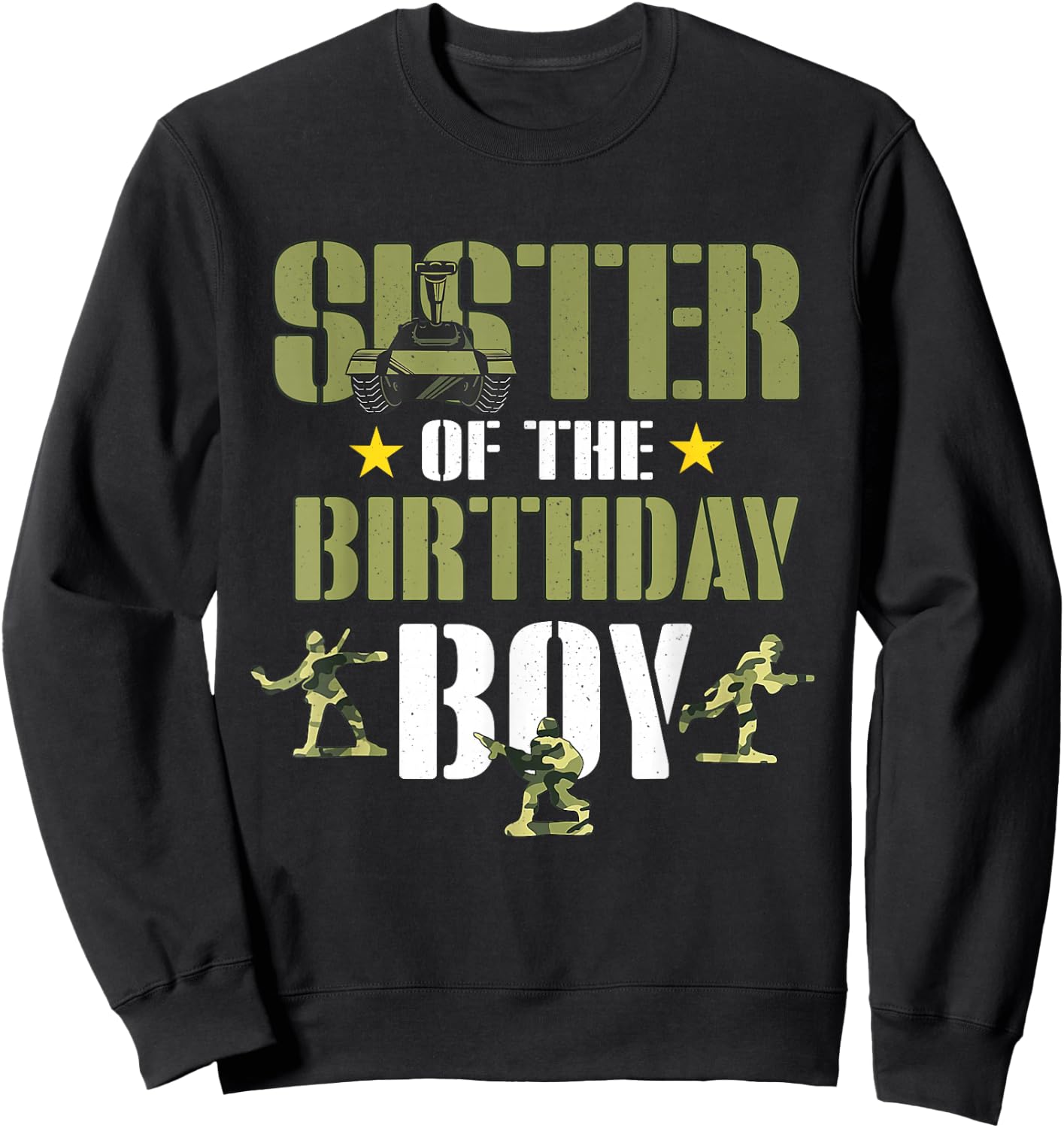 Sister of The Birthday Boy Shirt Army Camouflage Sister 1st Sweatshirt - Sweatshirt | Black