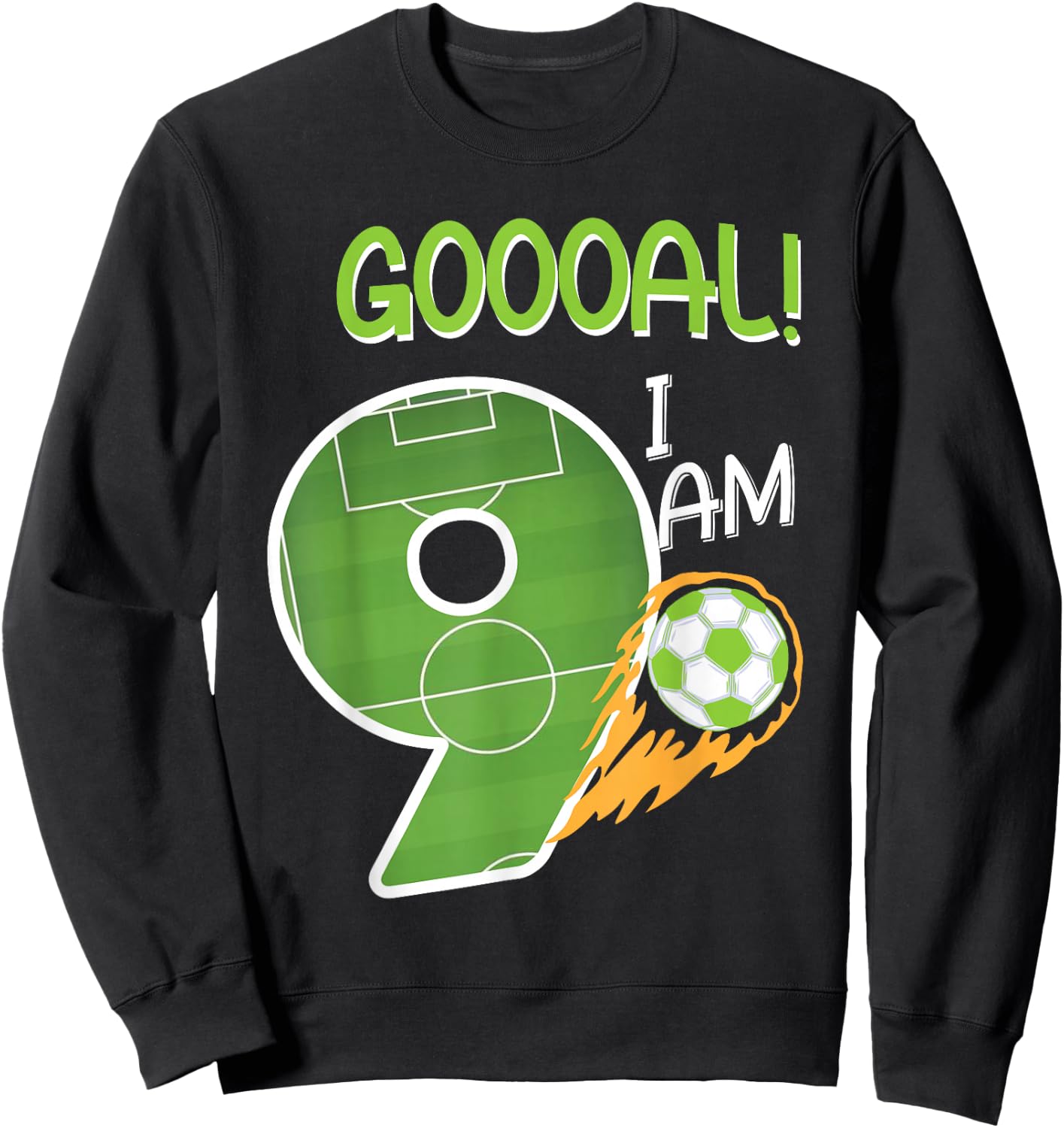 Soccer i'm 9 years old boy birthday Sweatshirt - Sweatshirt | Black